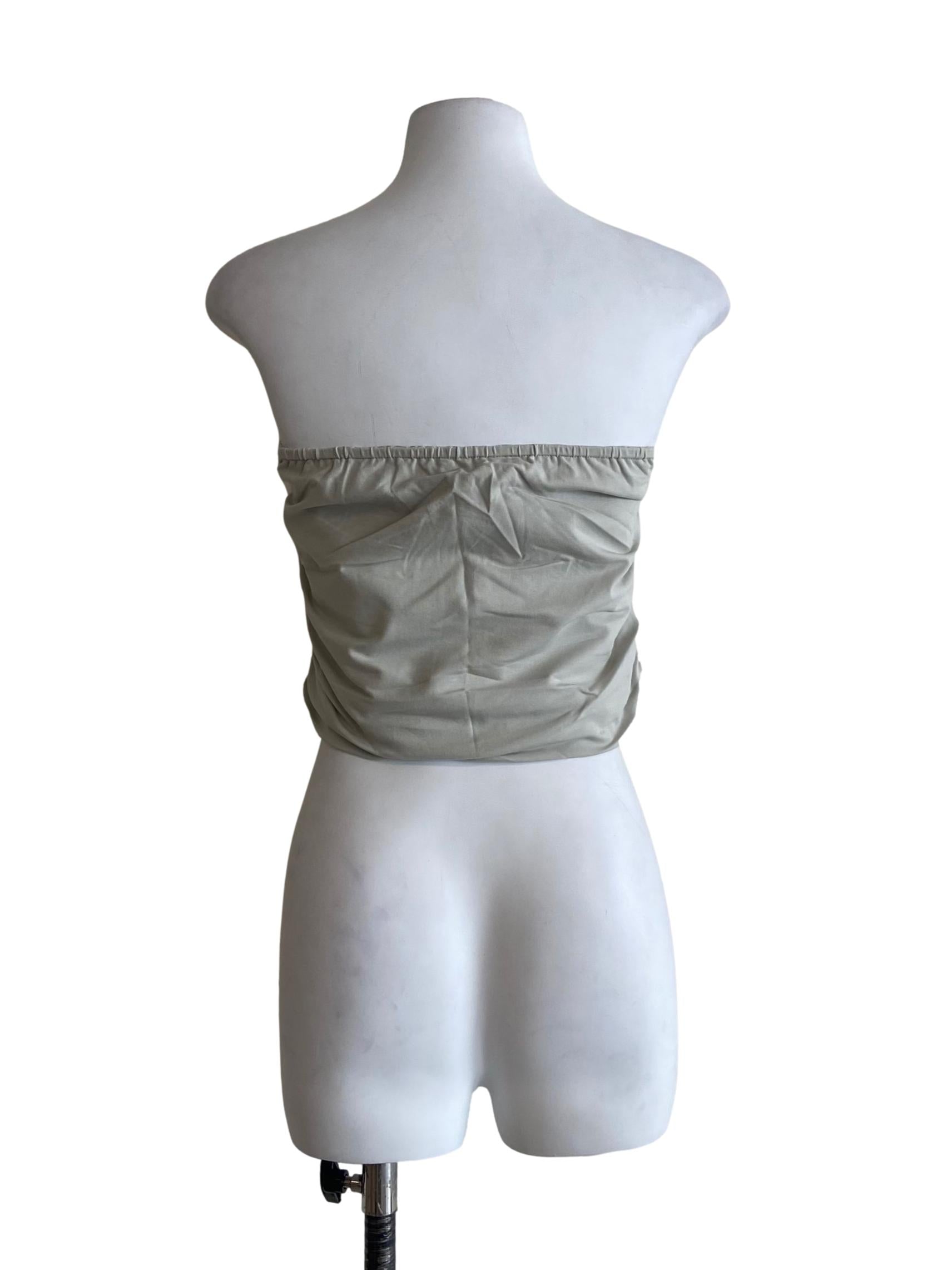 Grey Ines Ruched Tube Padded Top