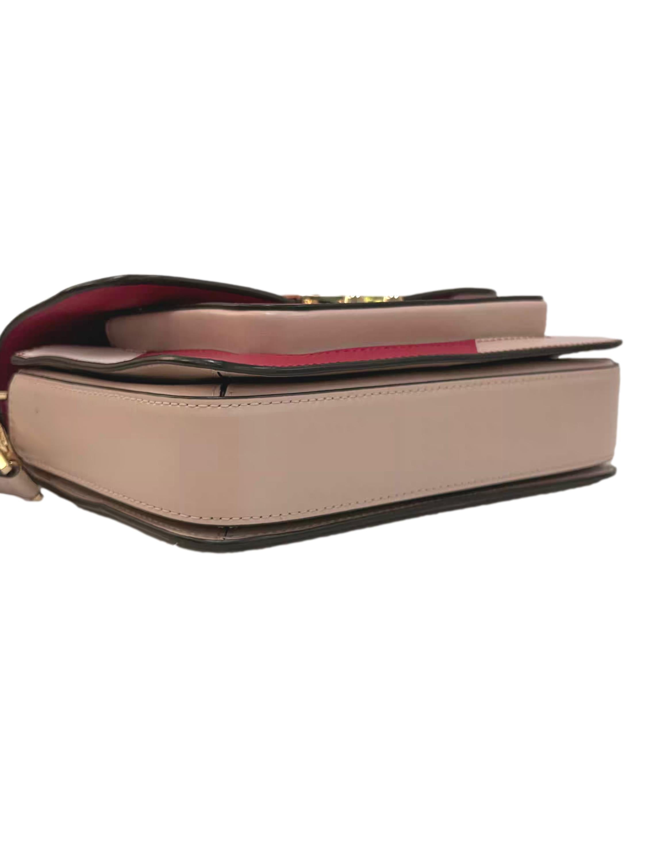 Pink Leather Sloan Editor Tricolor Crossbody Bag CSN