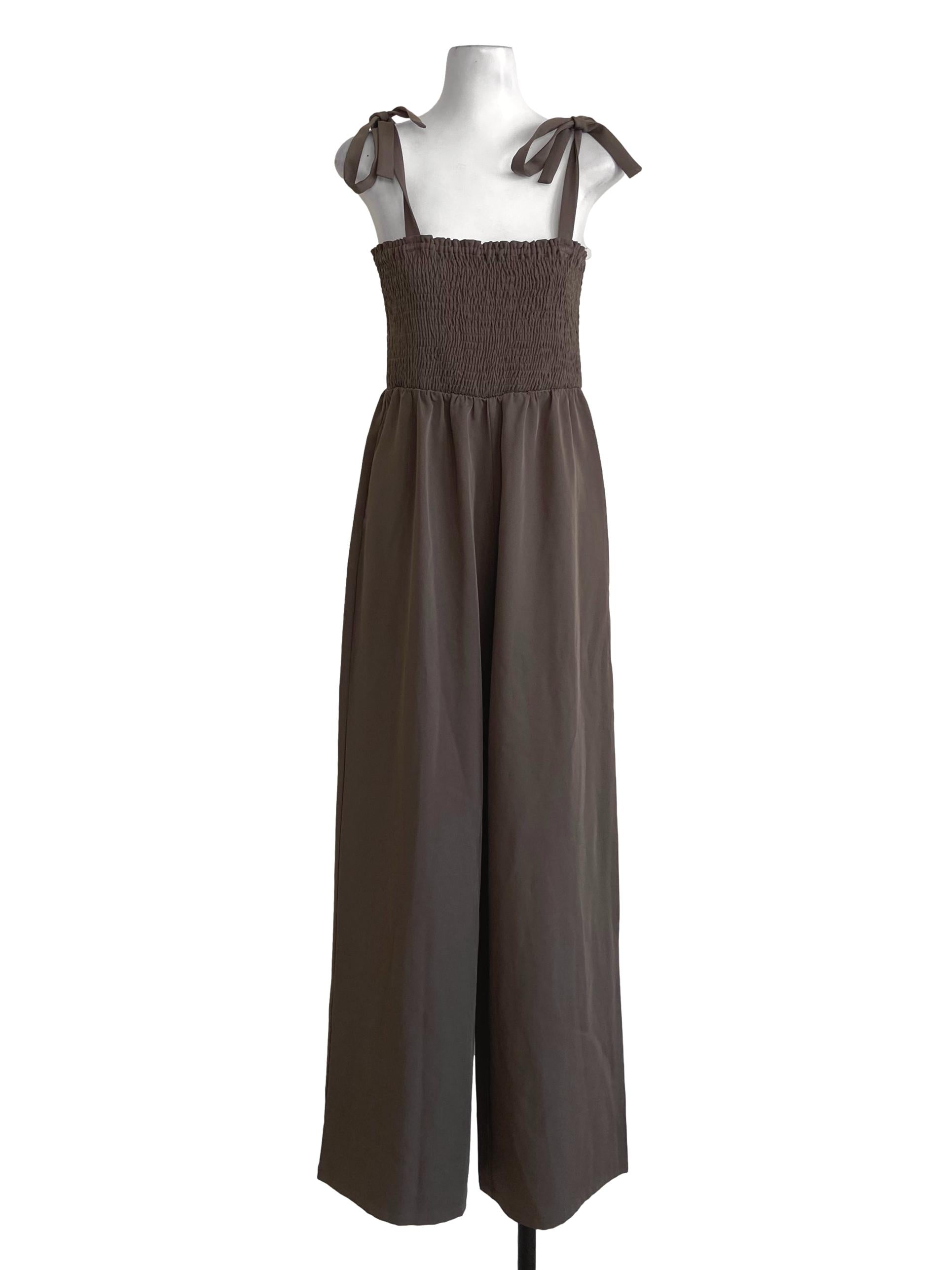Coffee Brown Sleeveless Jumpsuit TWL
