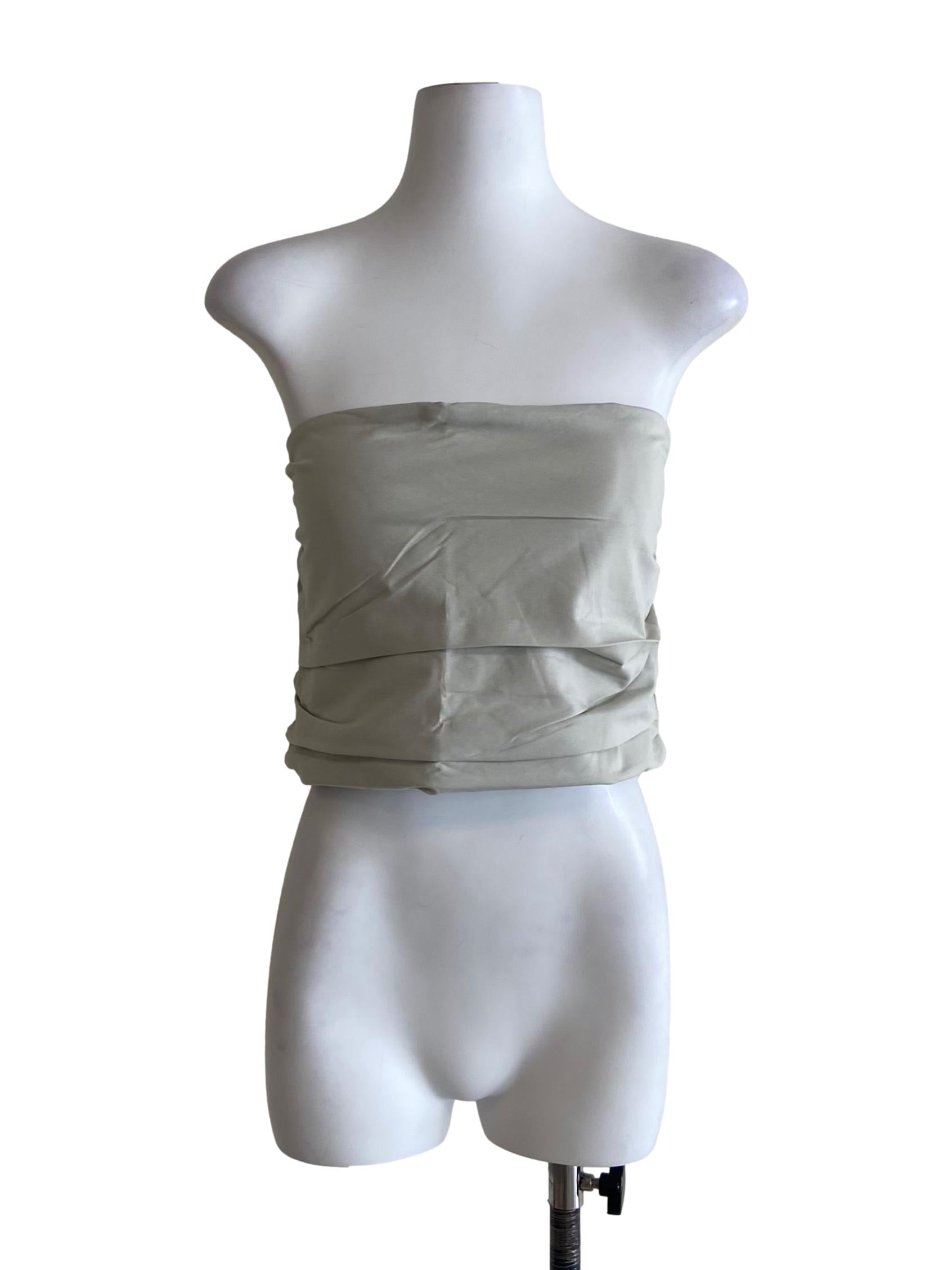 Grey Ines Ruched Tube Padded Top
