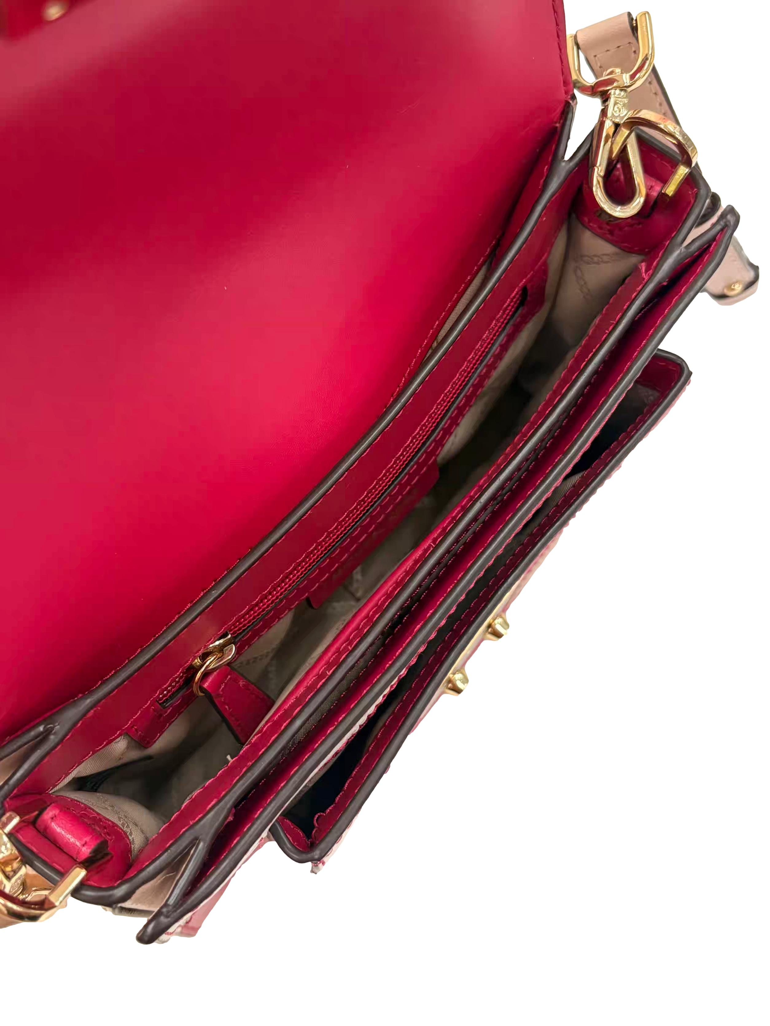 Pink Leather Sloan Editor Tricolor Crossbody Bag CSN