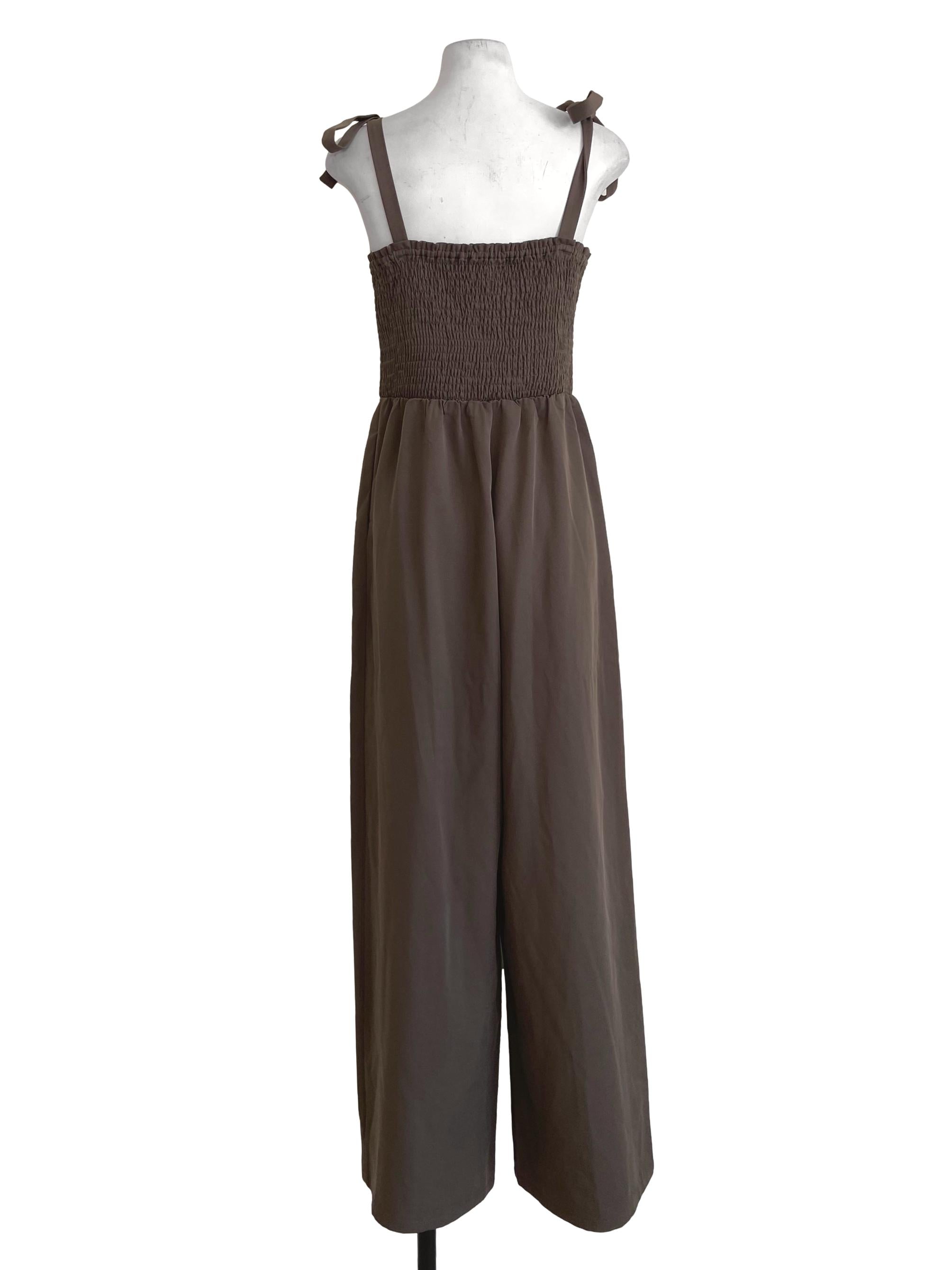 Coffee Brown Sleeveless Jumpsuit TWL