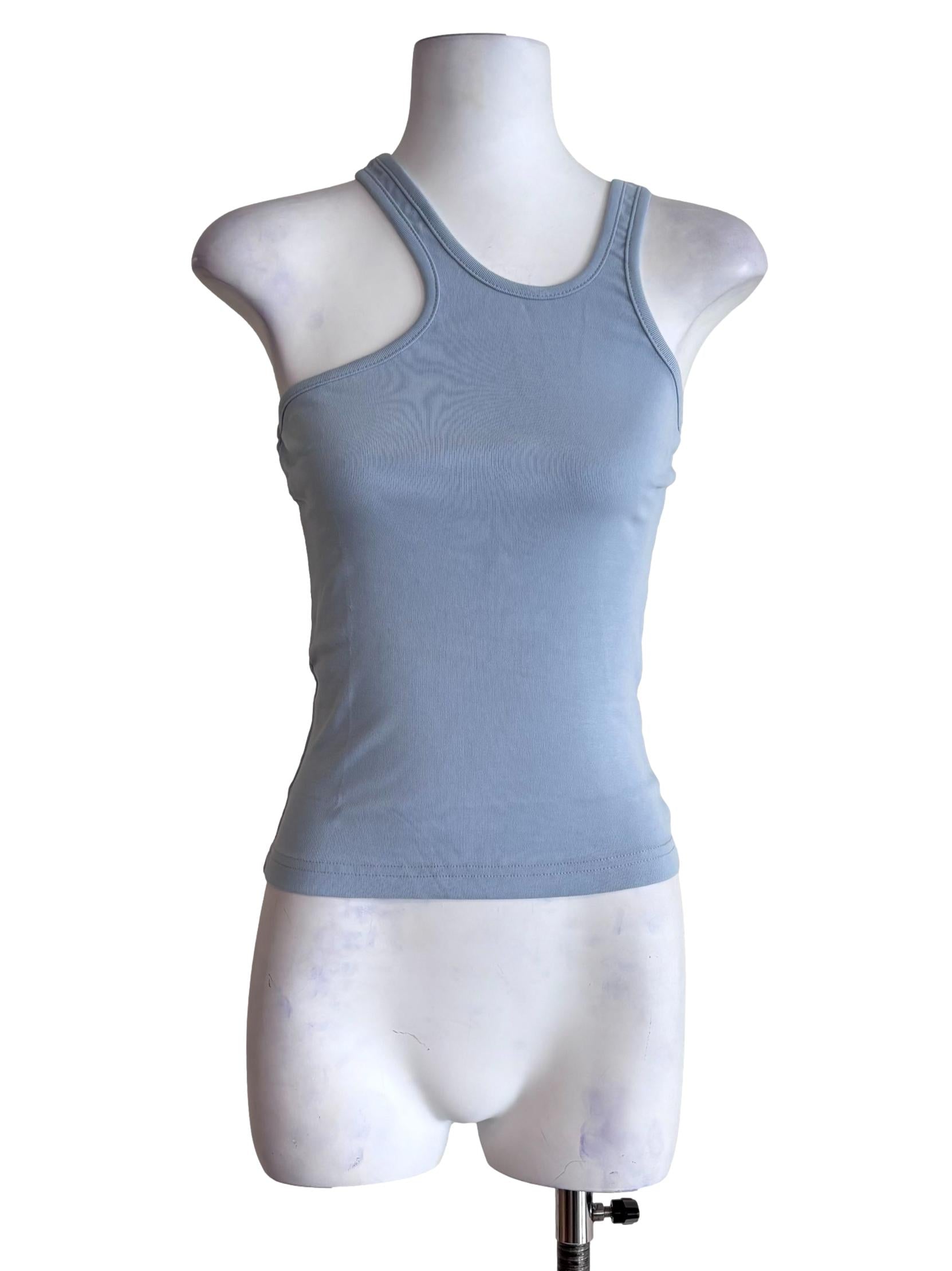 Blue Britney Asymmetrical Tank Top