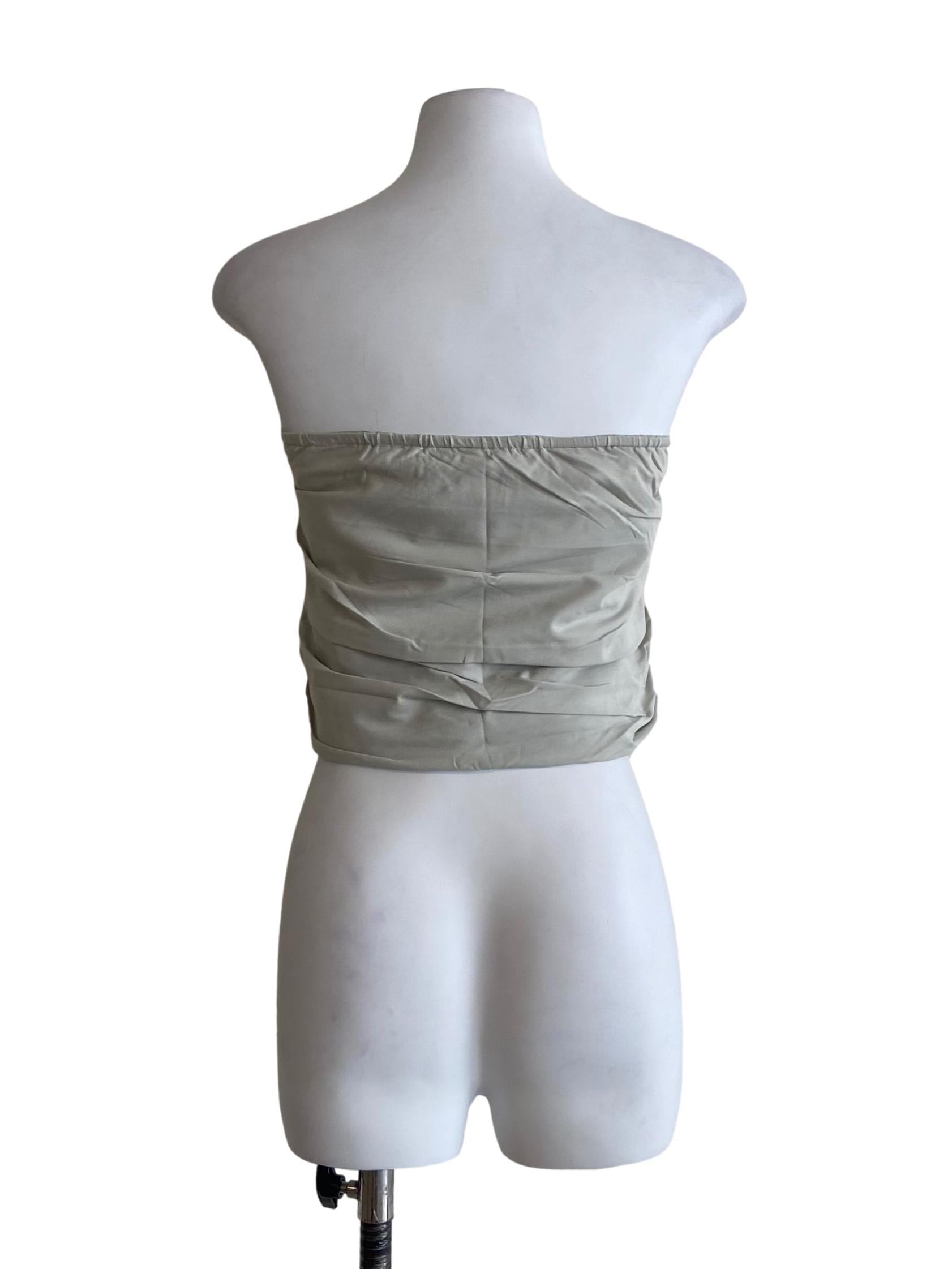 Grey Ines Ruched Tube Padded Top
