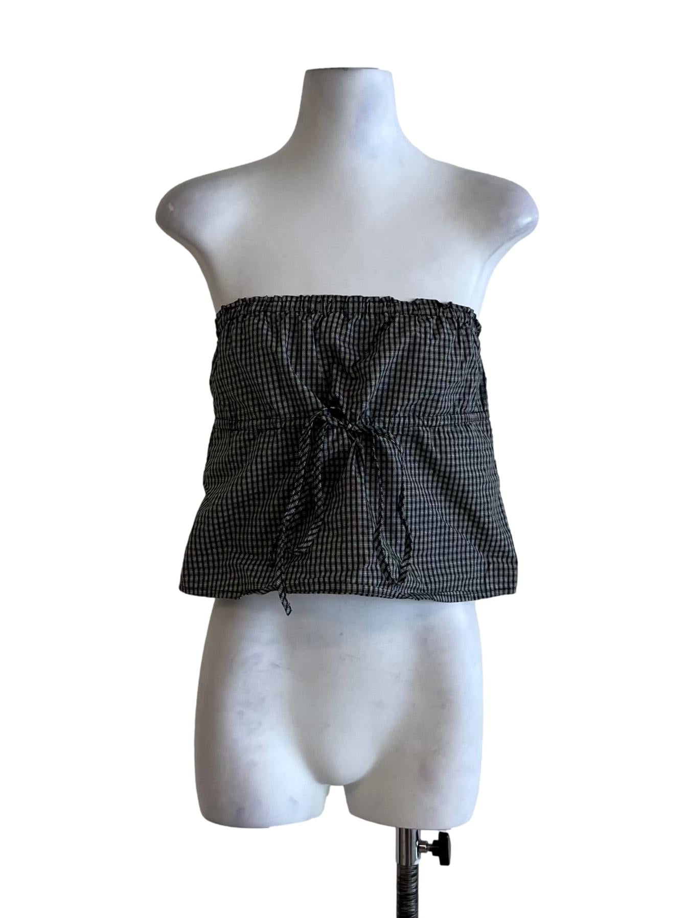 Black Tartan Sleeveless Top TEM