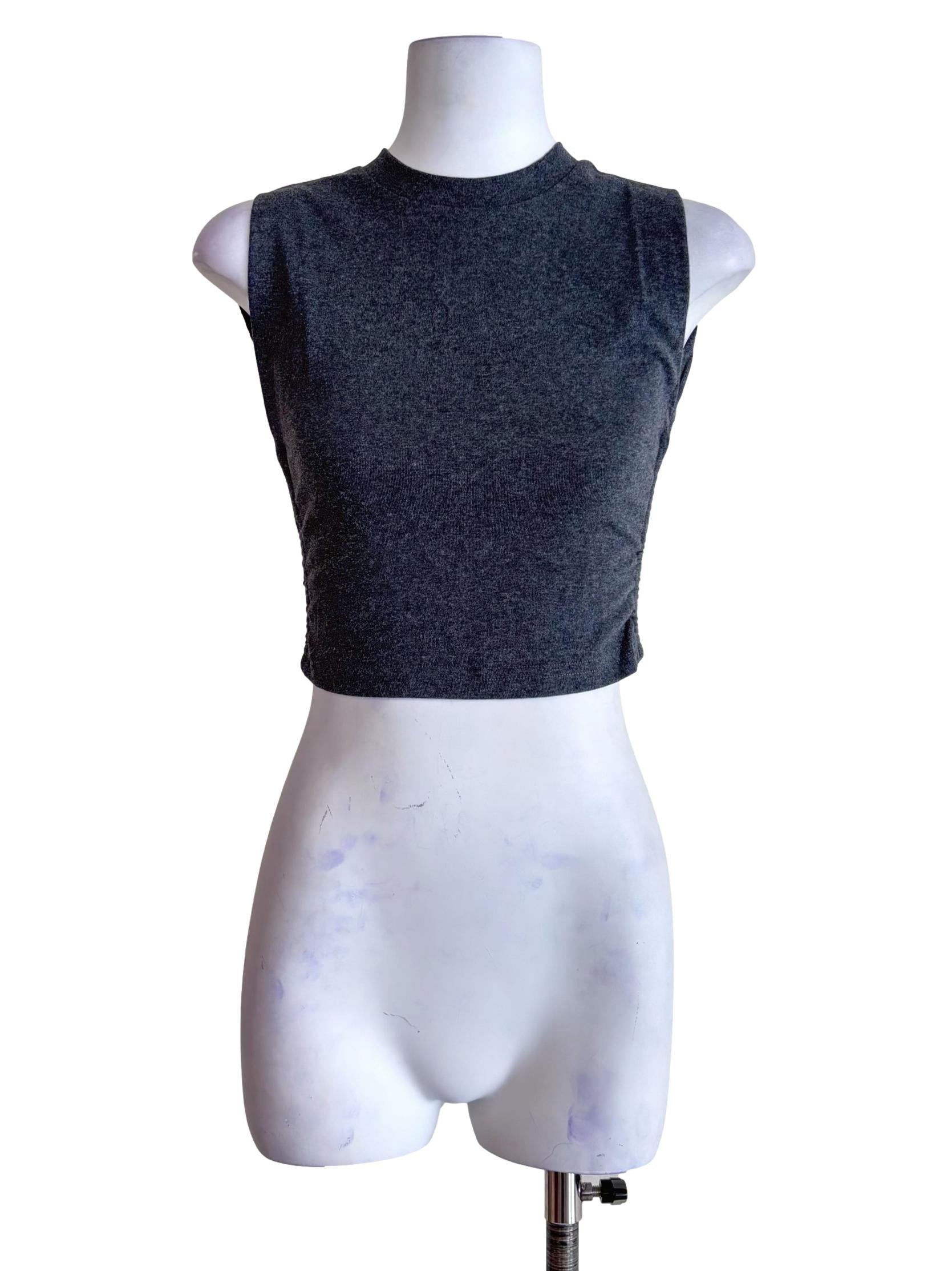 Grey Knox Ruched Side Basic Top