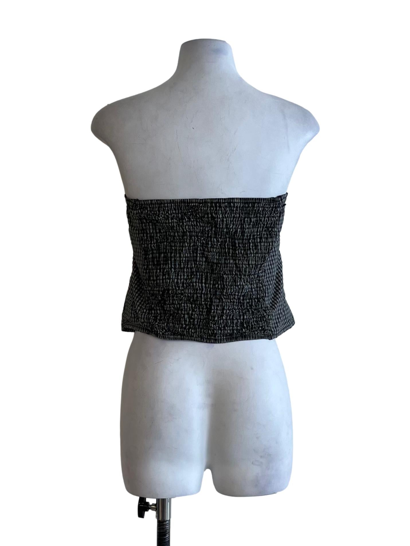 Black Tartan Sleeveless Top TEM