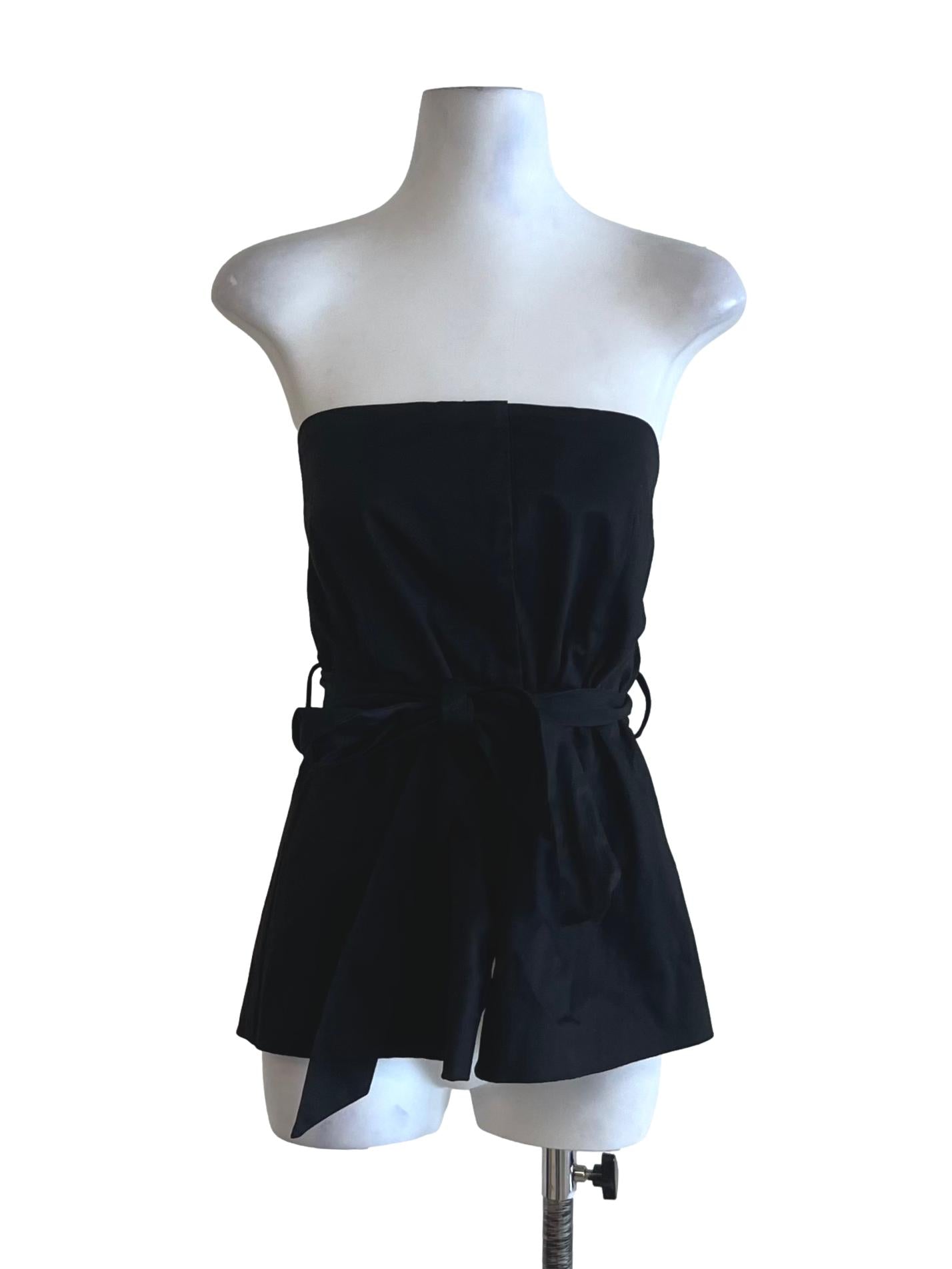 Black Plain Strapless Top LB