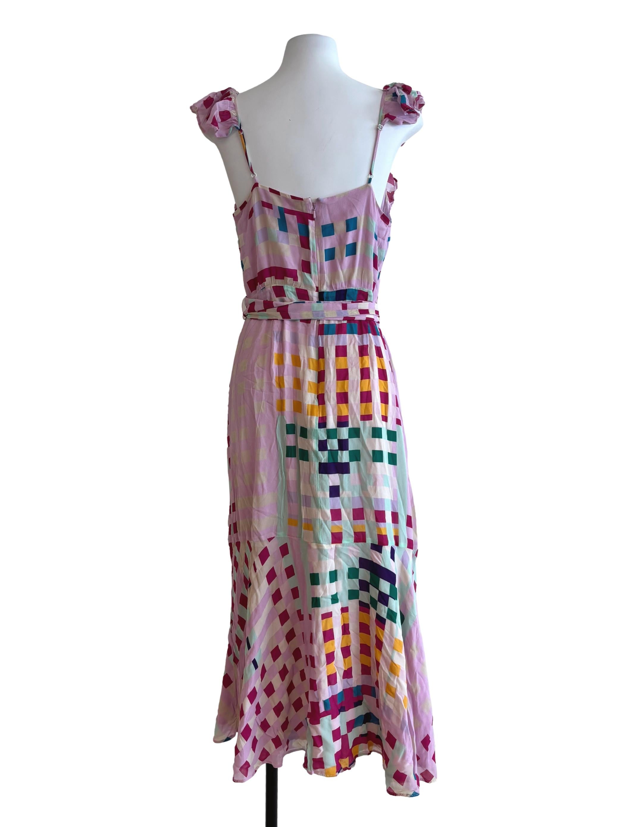 Lemonade Pink Patterned Ruffle Dress