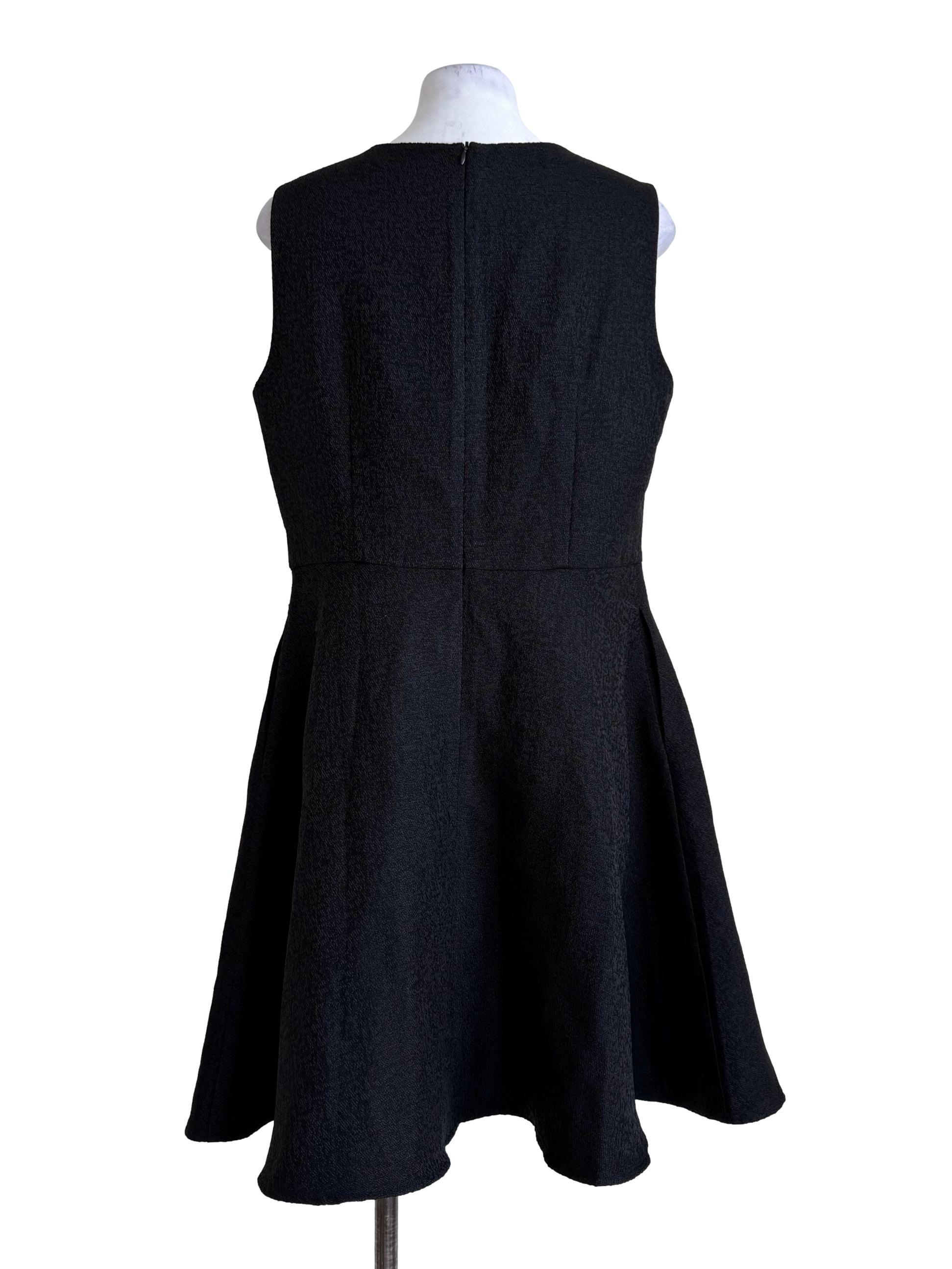 Cushion Black Multi-Colour Buttons Dress