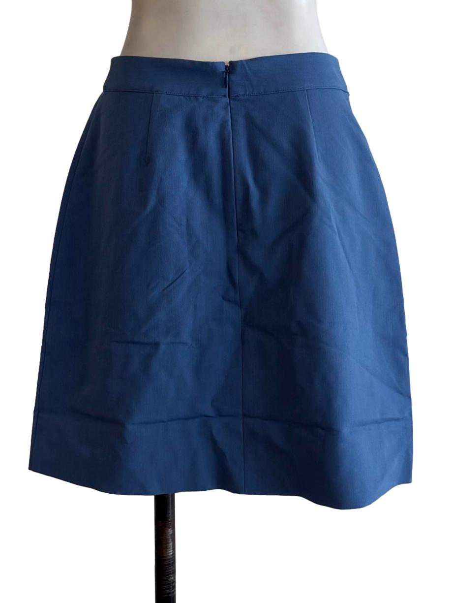 Blue Silver Button Mini Skirt