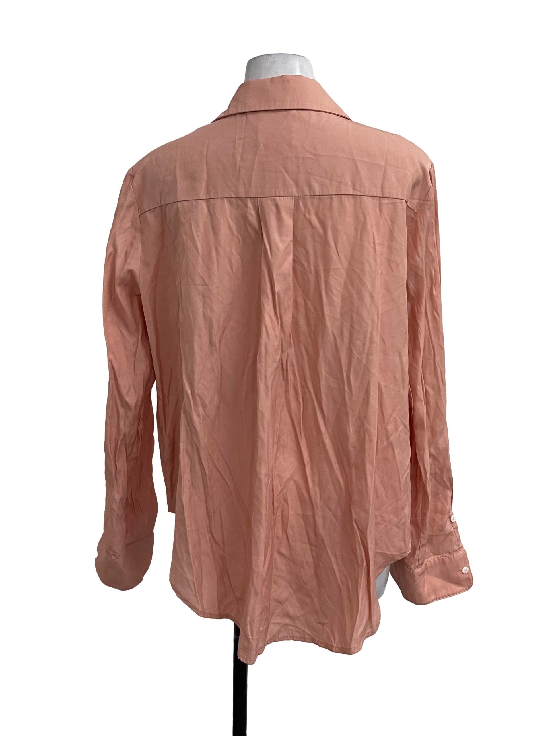 Pink Curved Hem Rayon Shirt OSN