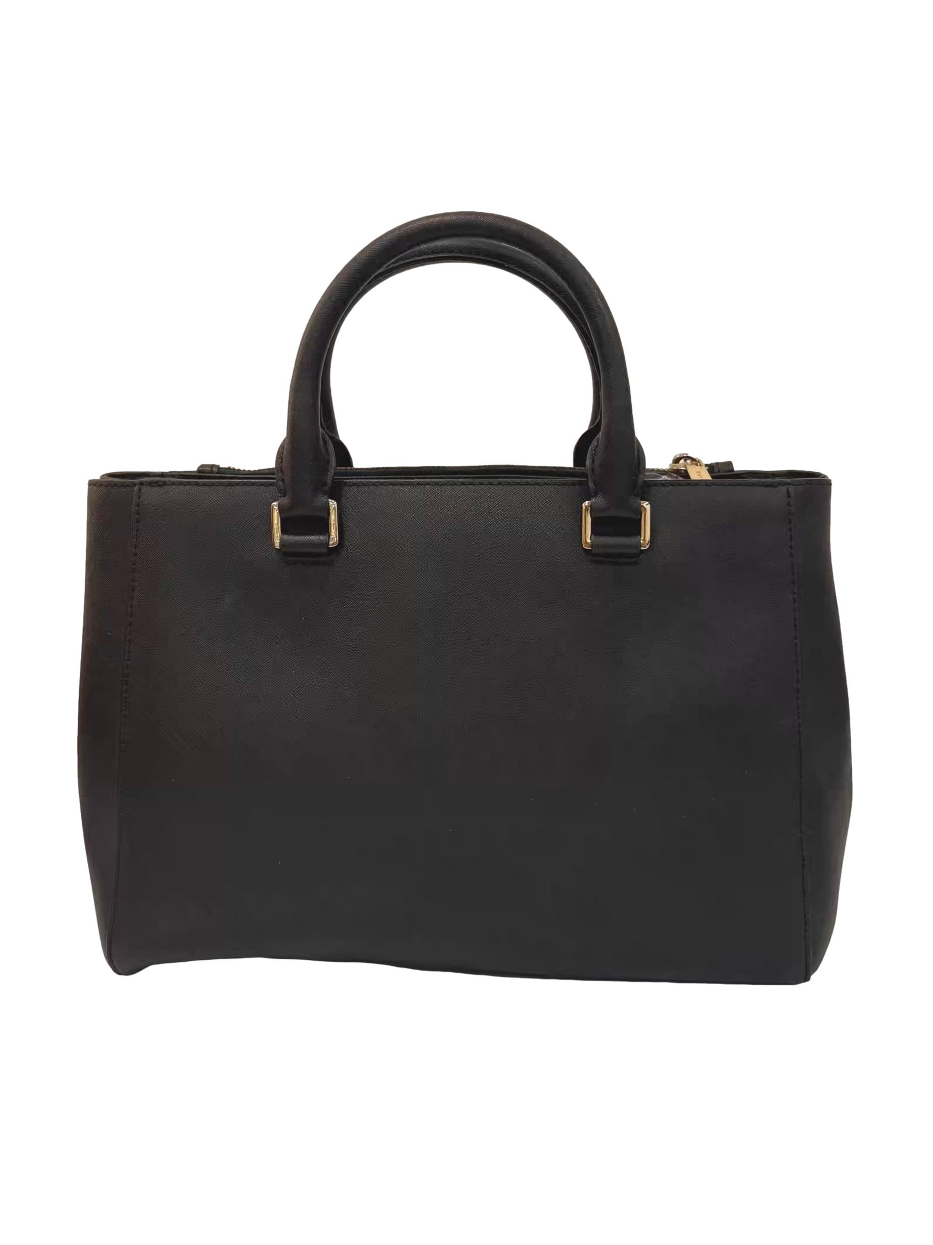 Black Leather Kellen Satchel Handbag CSN