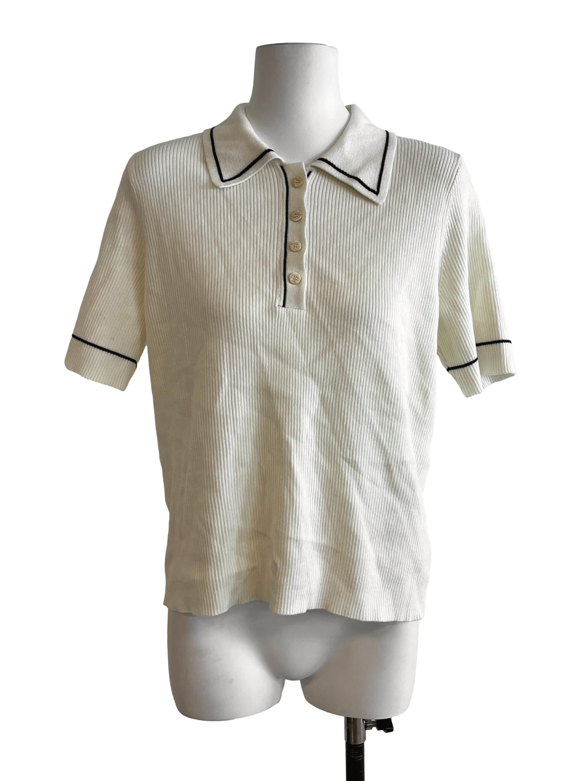 Cream White Polo Shirt LB