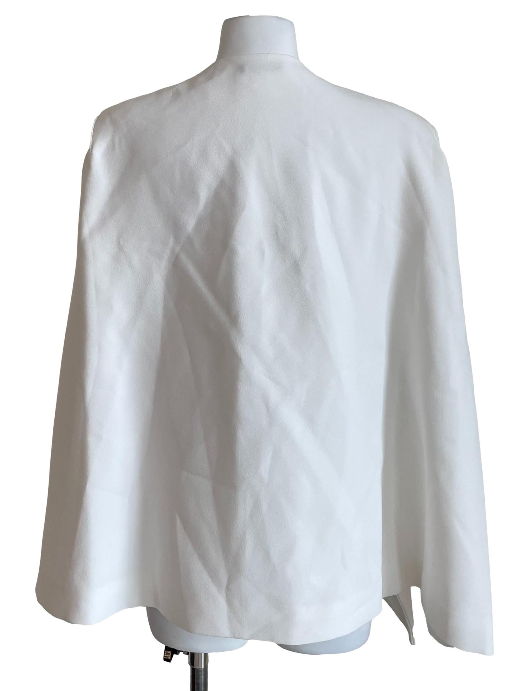 White Slit Cape Blazer