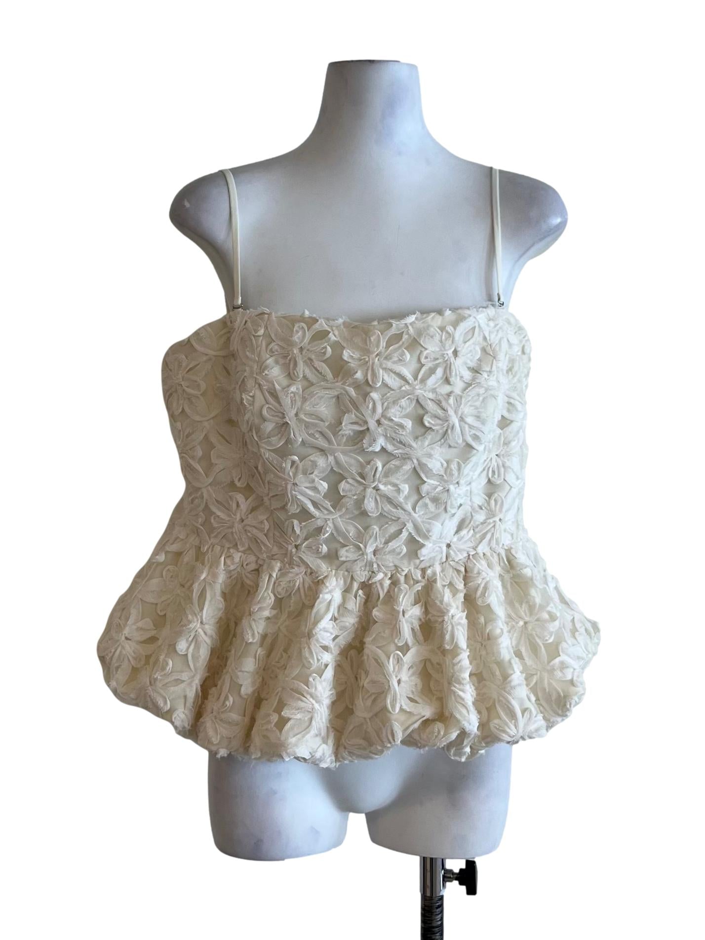 White Floral Sleeveless Top