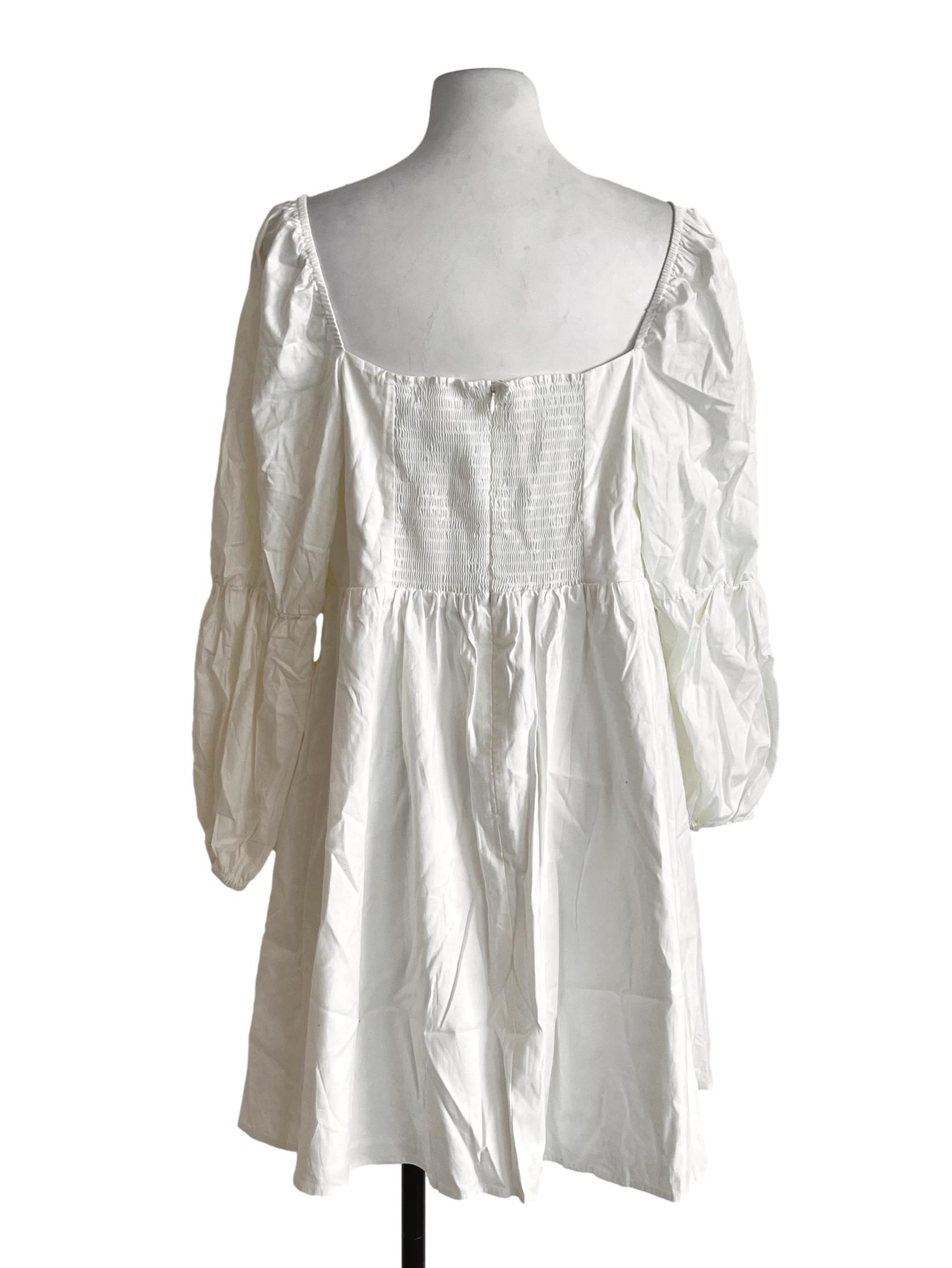 Ivory White Square Neck Mini Dress