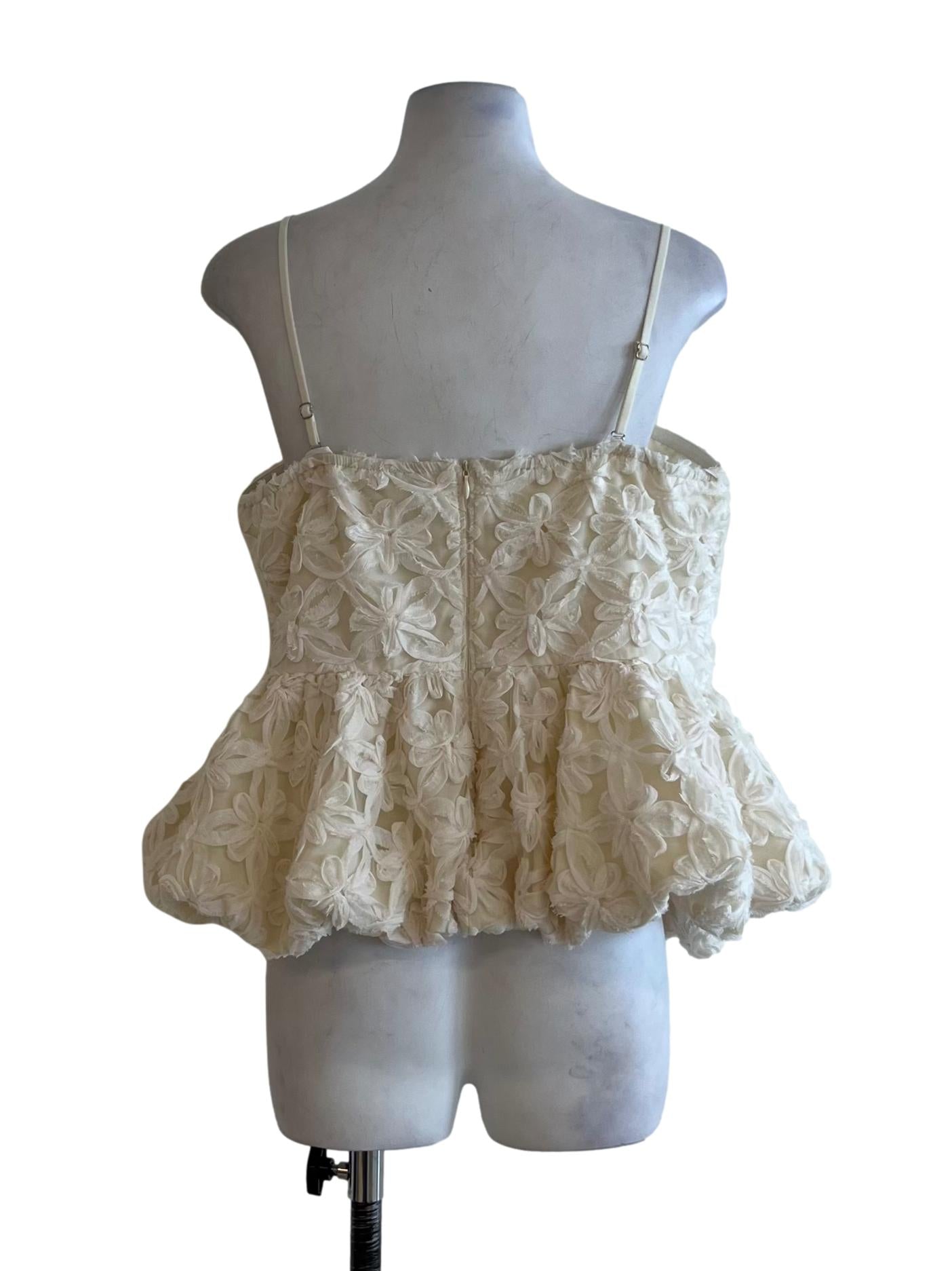 White Floral Sleeveless Top