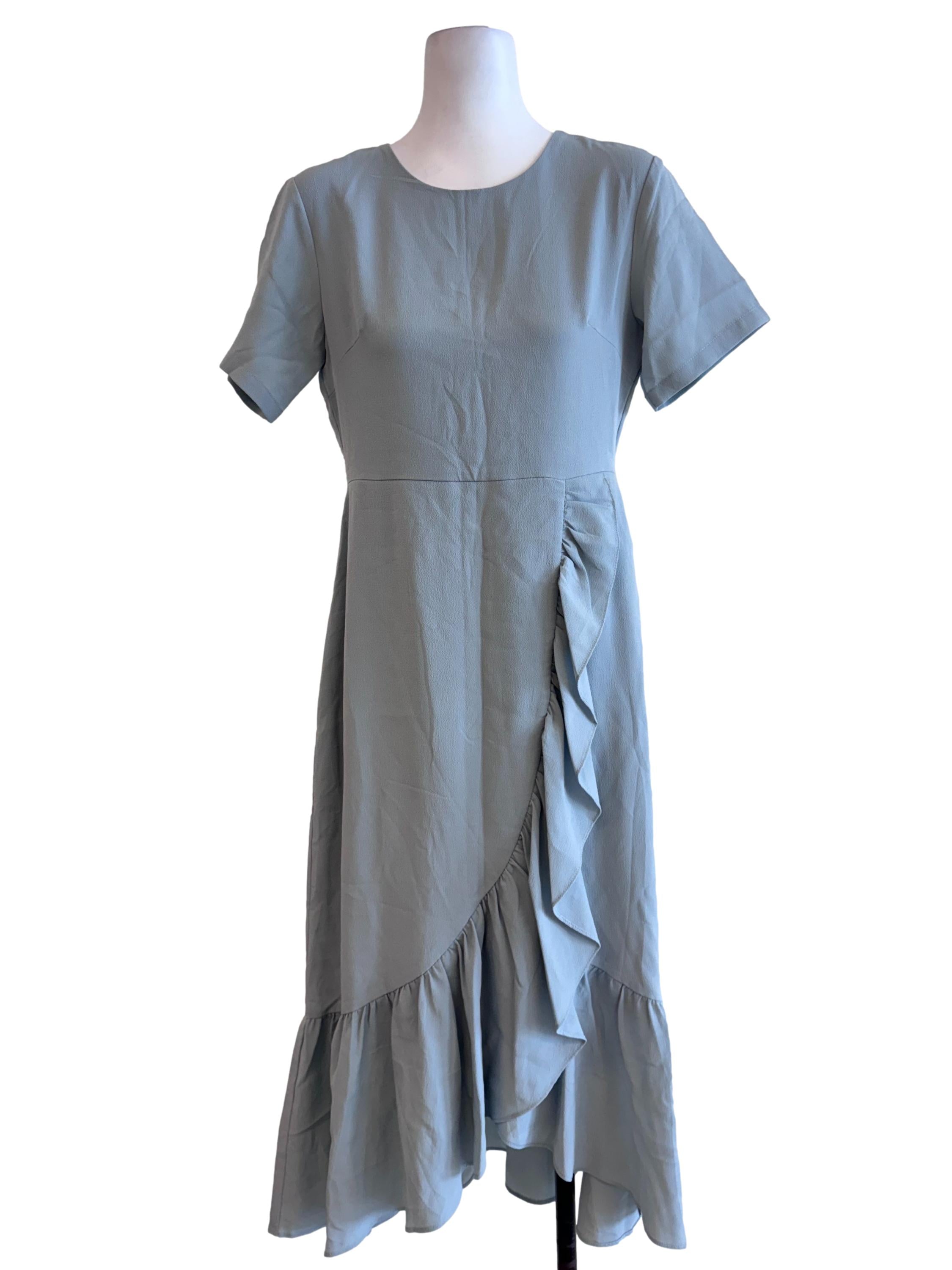 Mint Green Short Sleeve Midi Dress