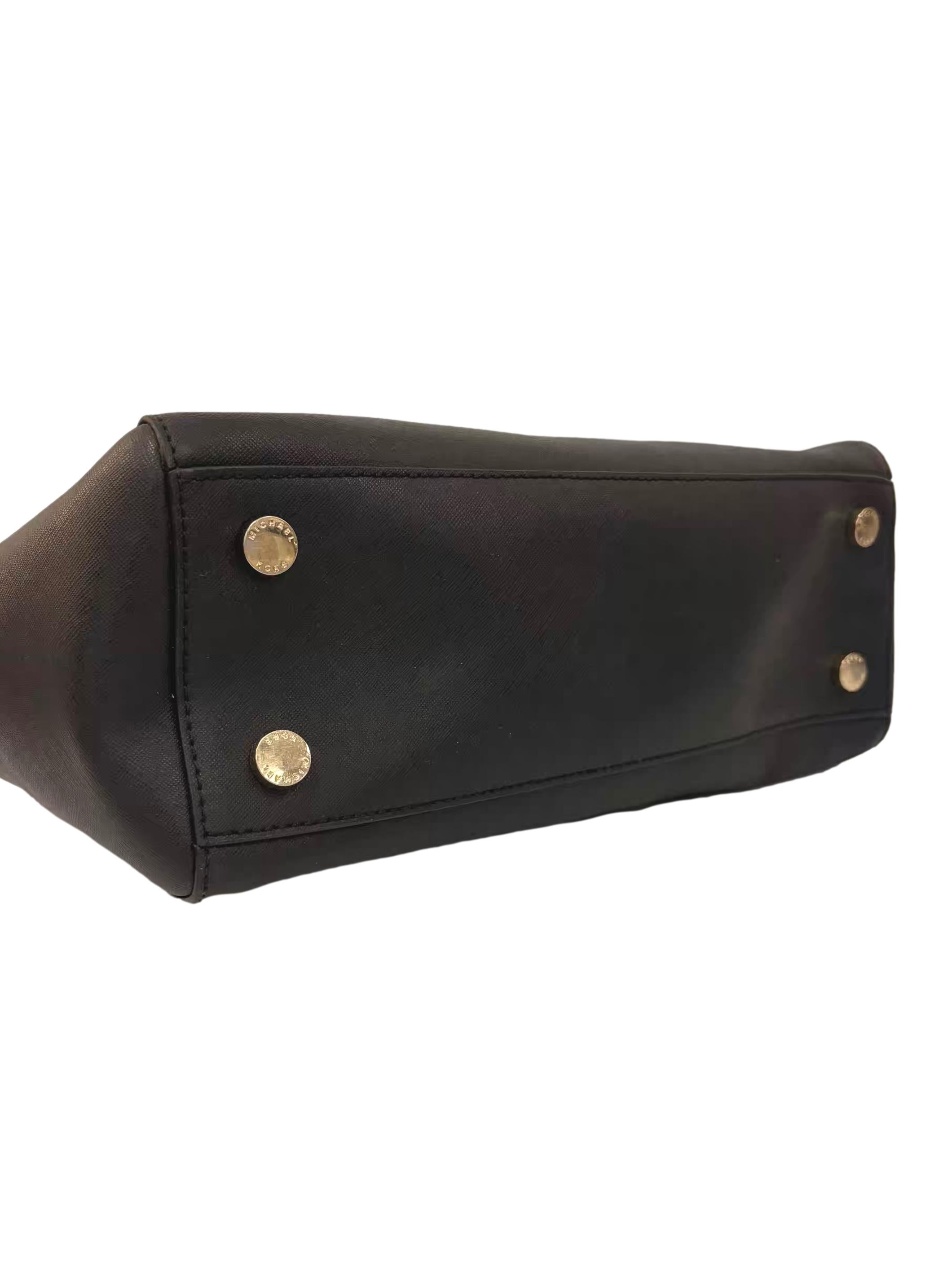 Black Leather Kellen Satchel Handbag CSN