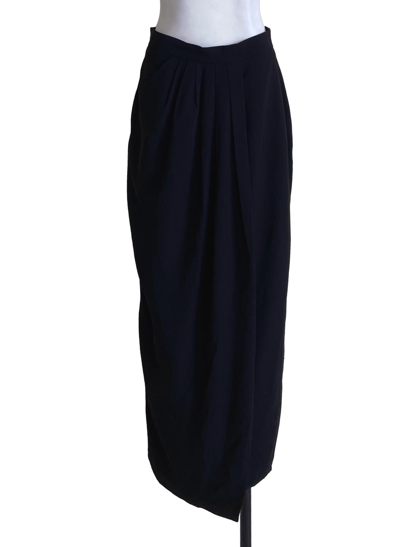 Black Herringbone Slit Skirts