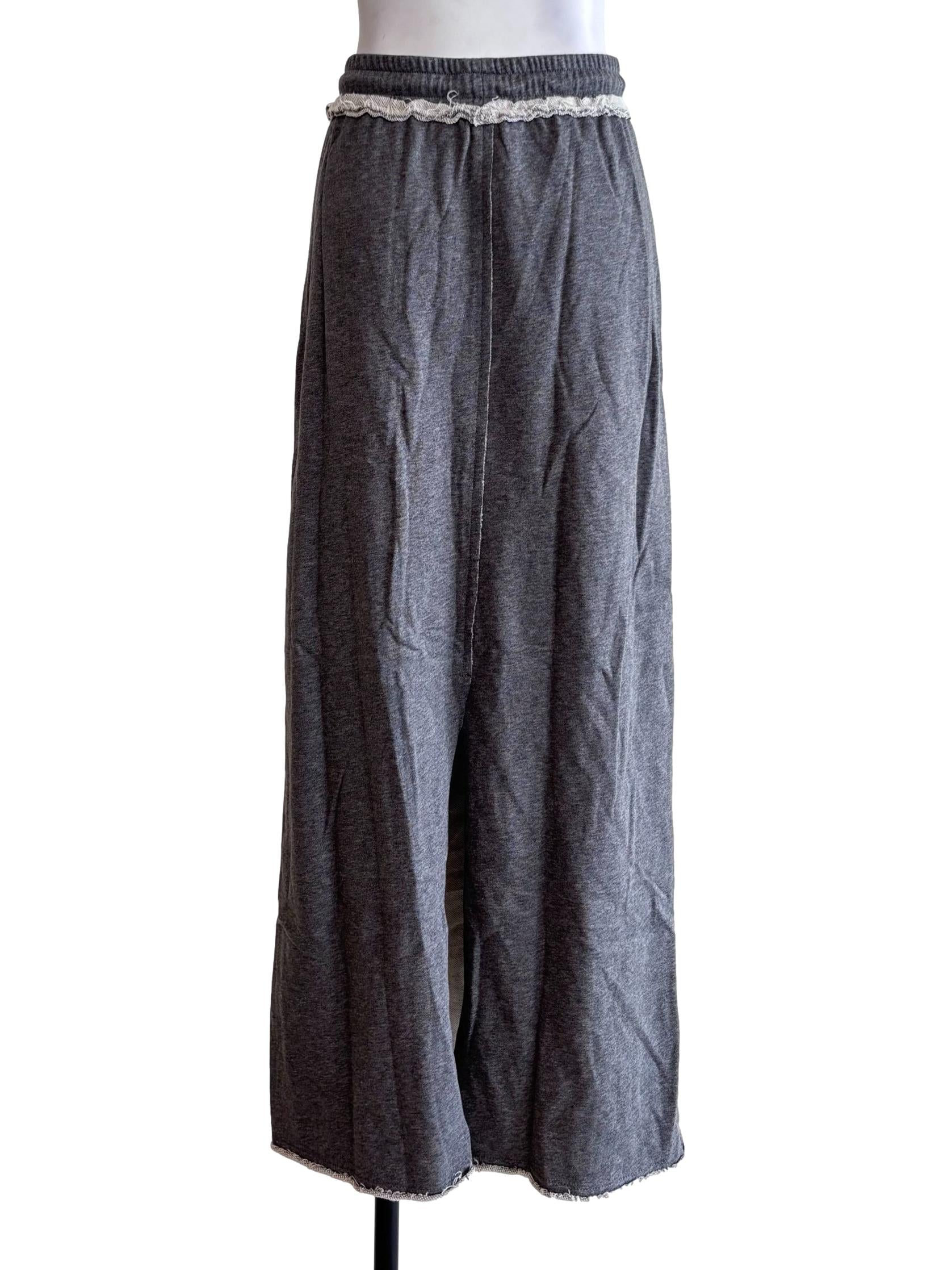 Grey Keith Raw Hem Jersey Skirt