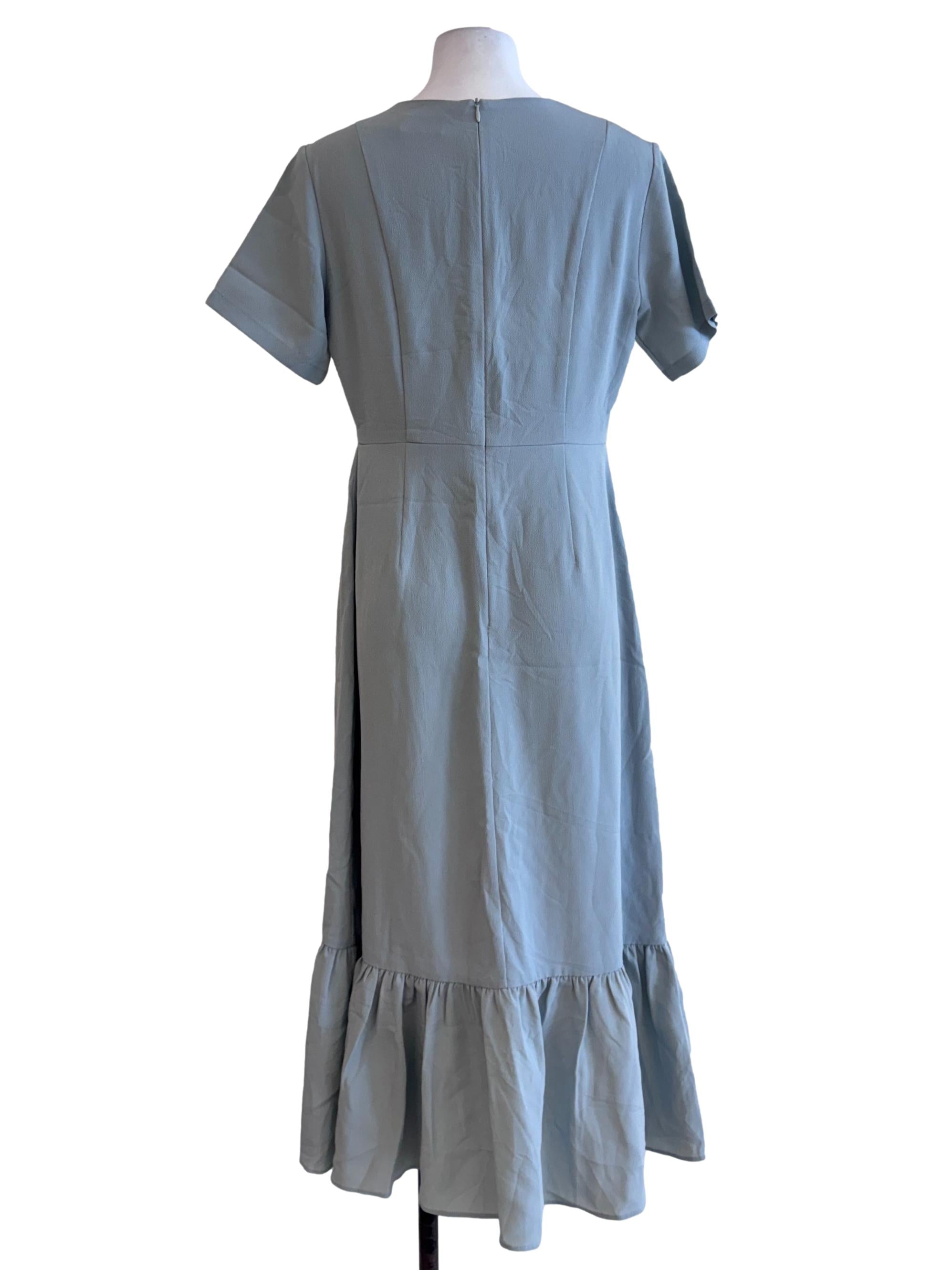 Mint Green Short Sleeve Midi Dress