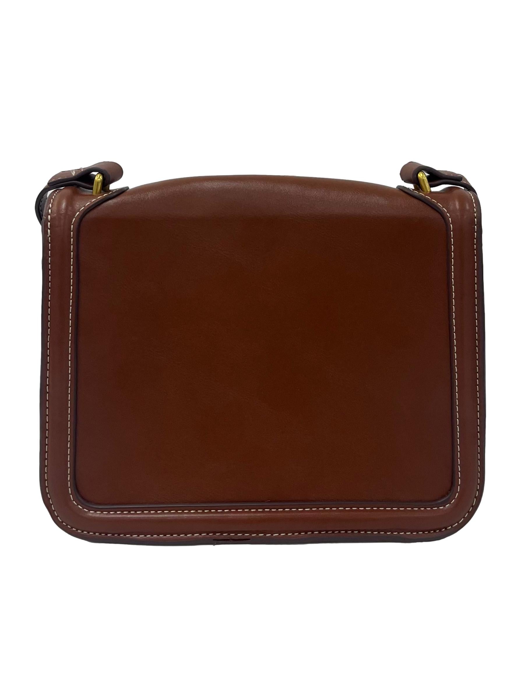 Brown Crossbody Bag With Gold Hardware