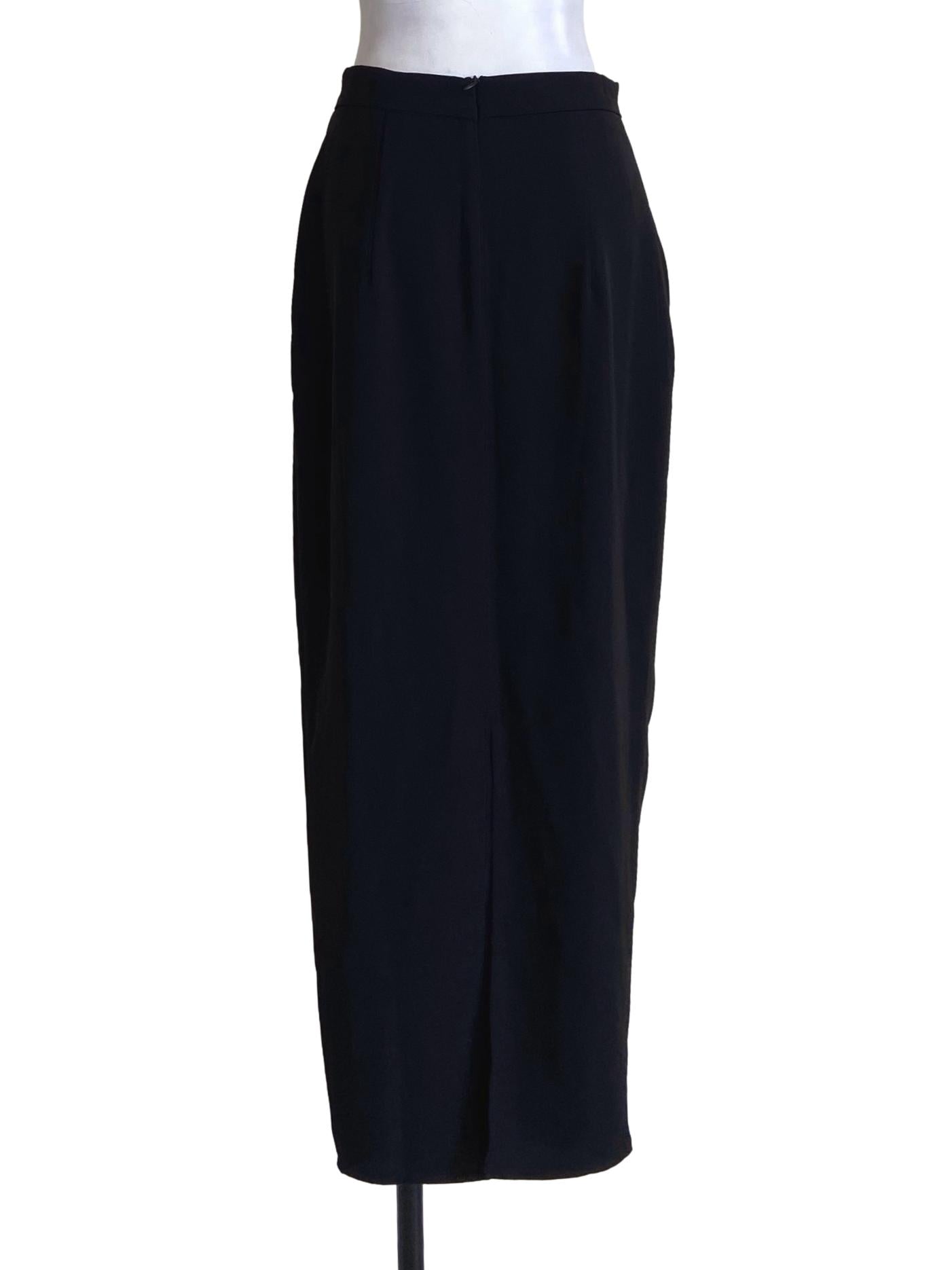 Black Herringbone Slit Skirts