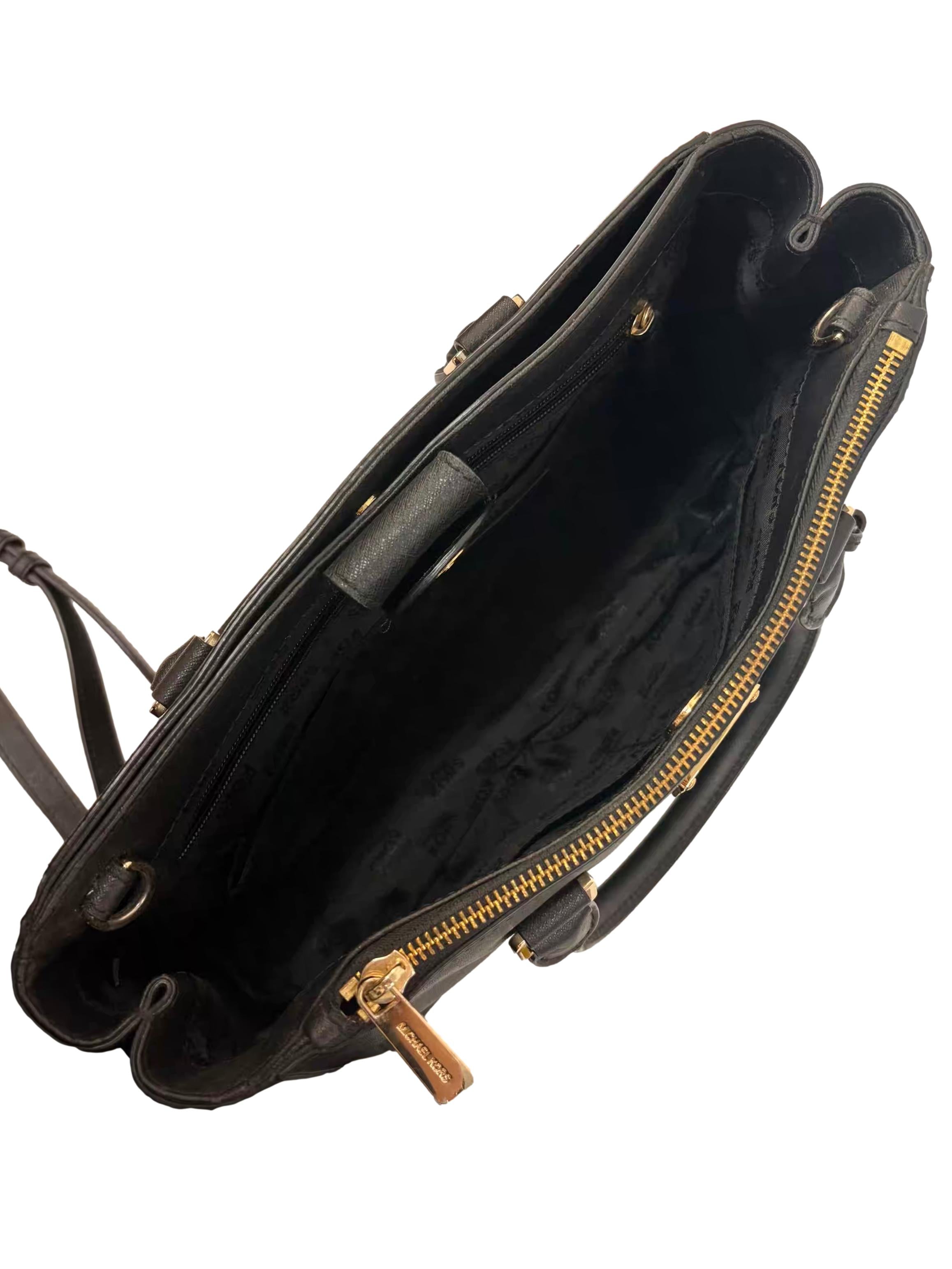 Black Leather Kellen Satchel Handbag CSN