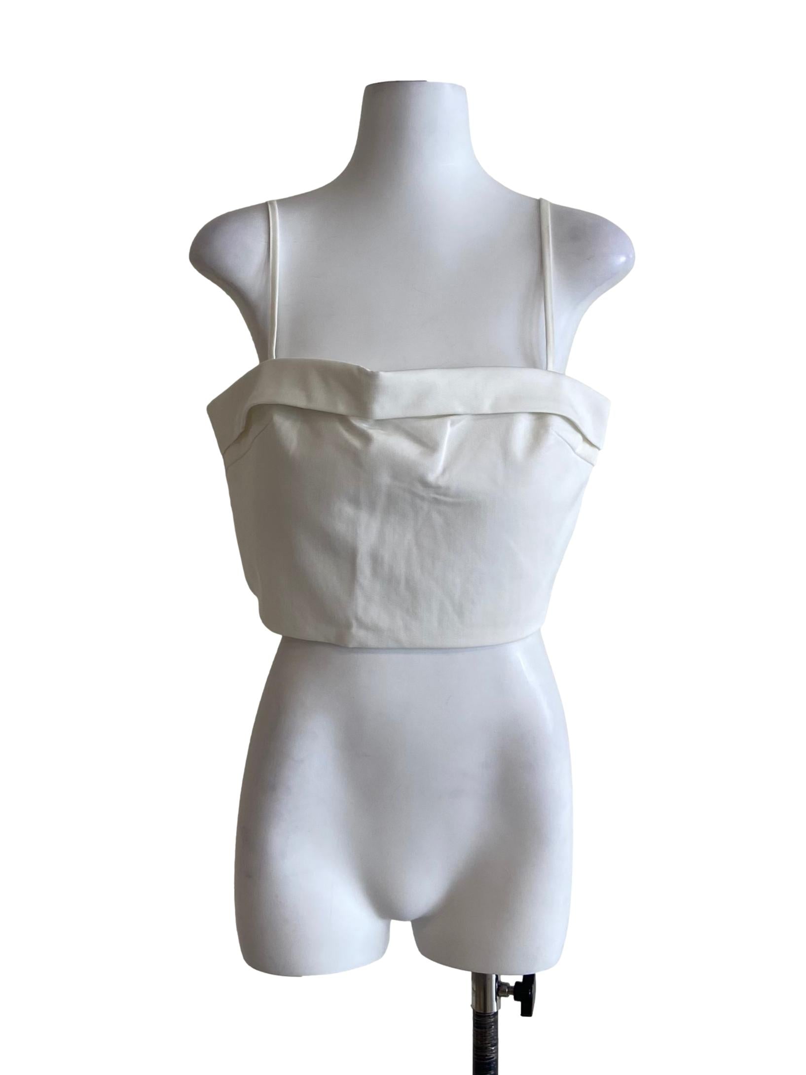 White Gemina Crop Padded Top
