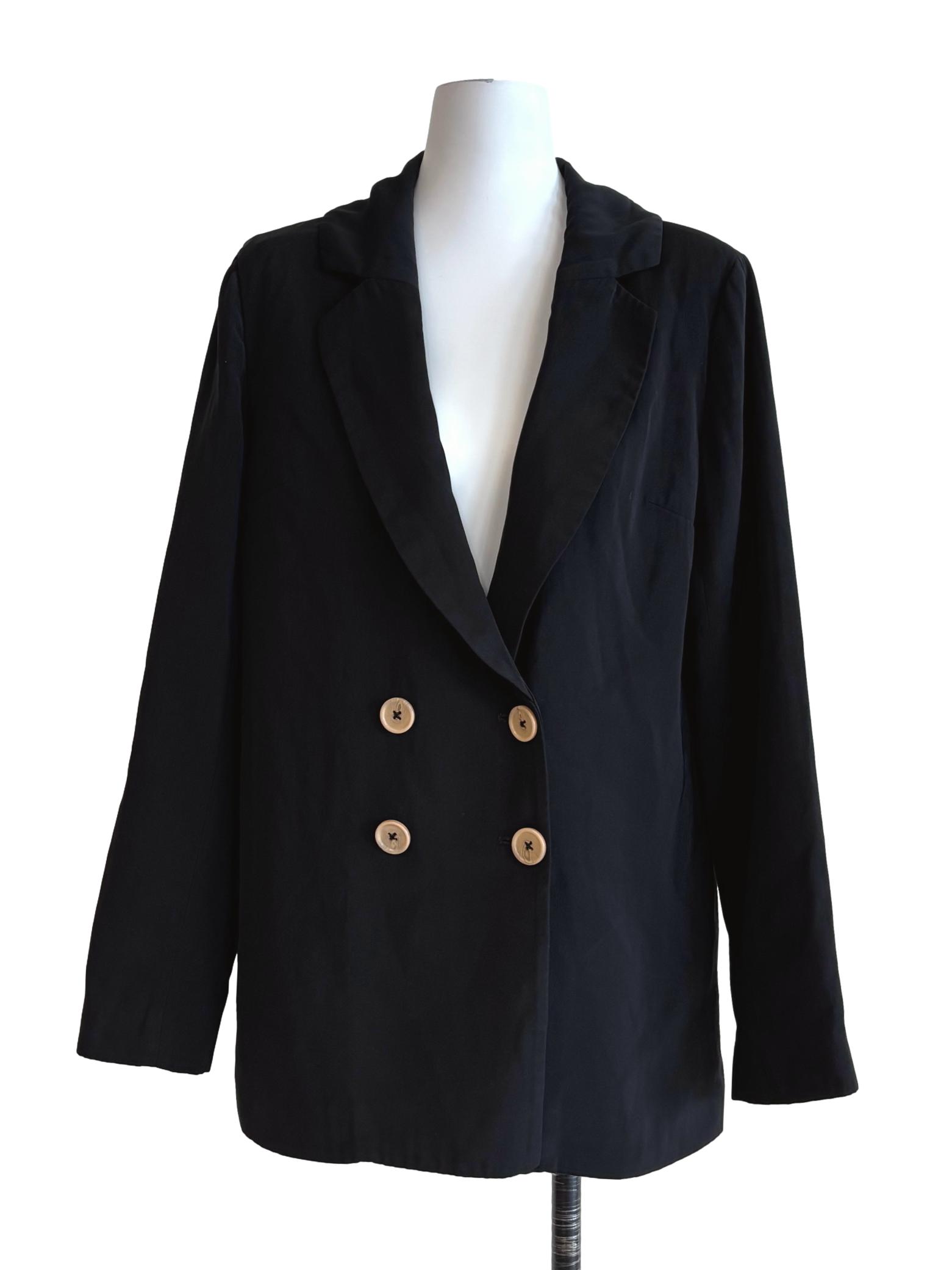 Onyx Black Double Button Blazer