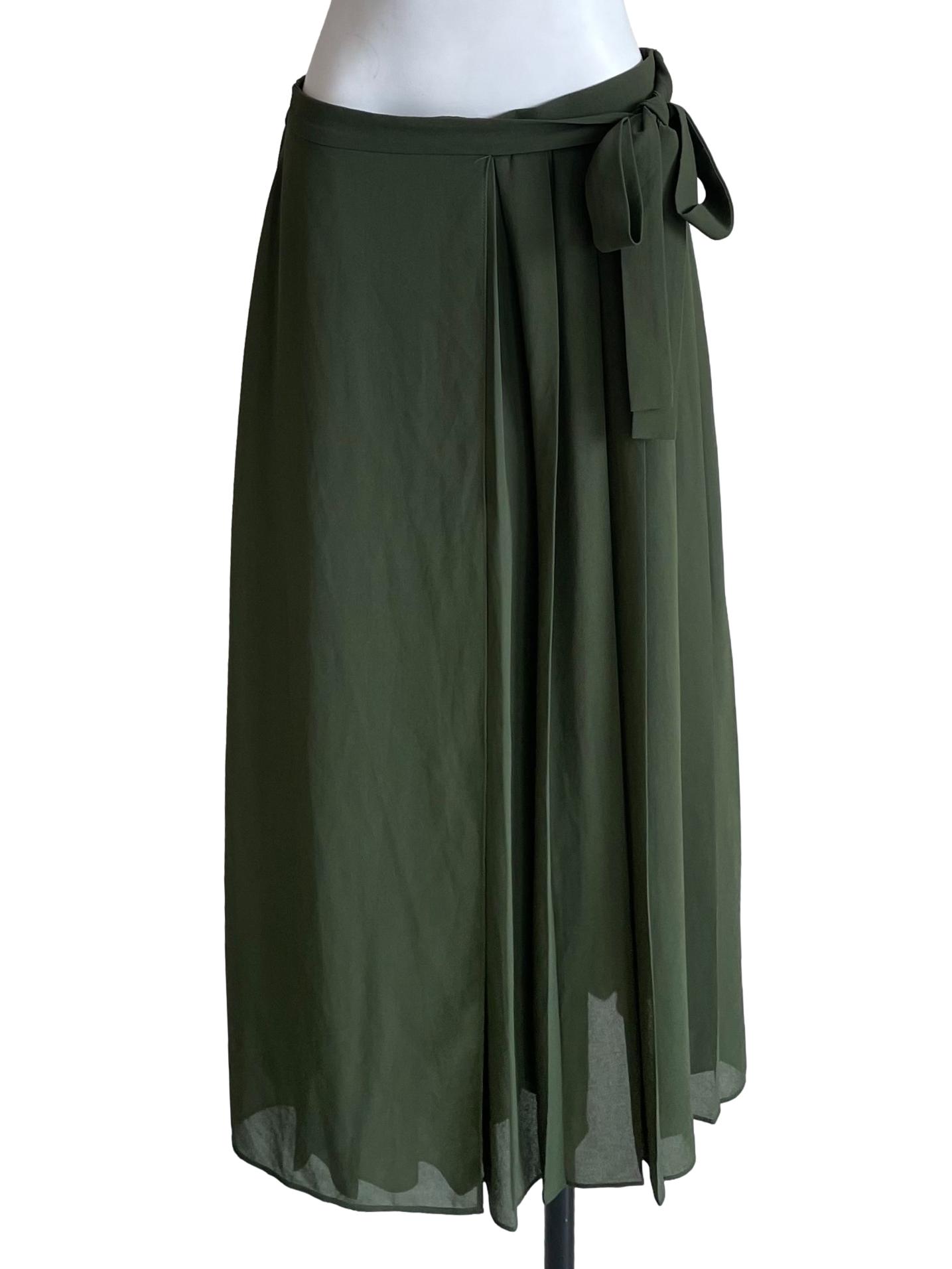 Moss Pleated Wrap Skirt Pants