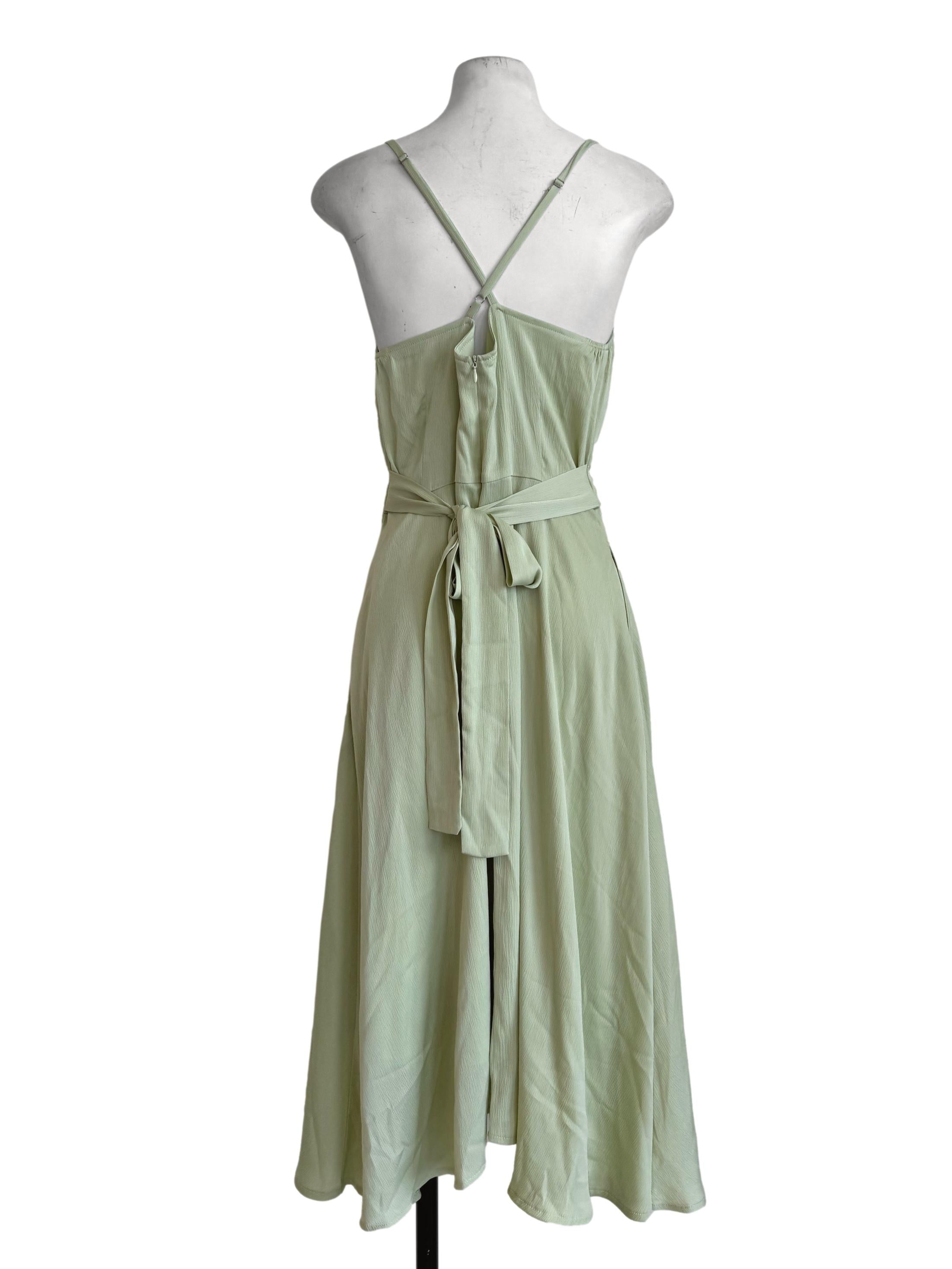 Textured Lime Evening Dress