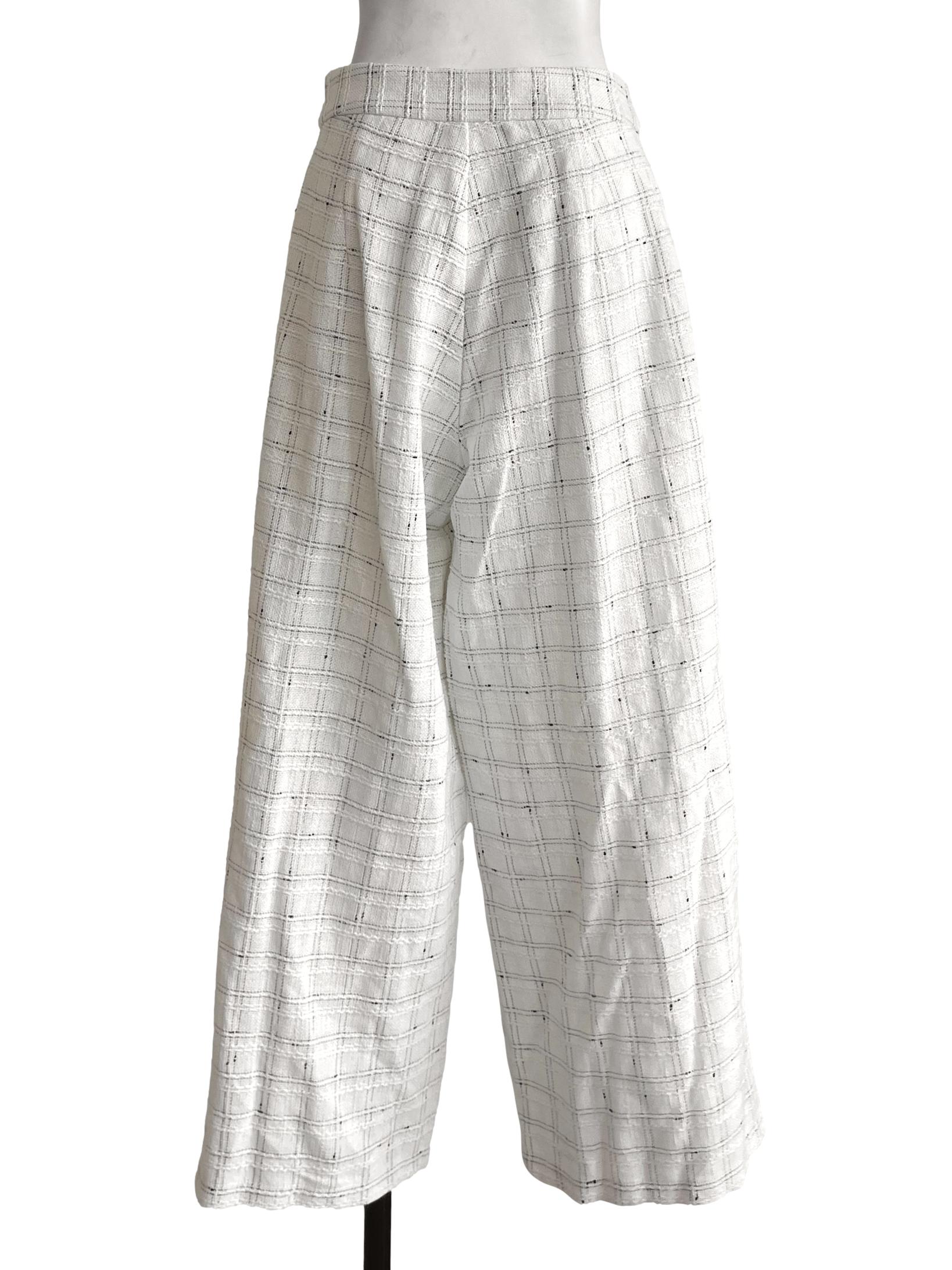 White High Risetweed Pants