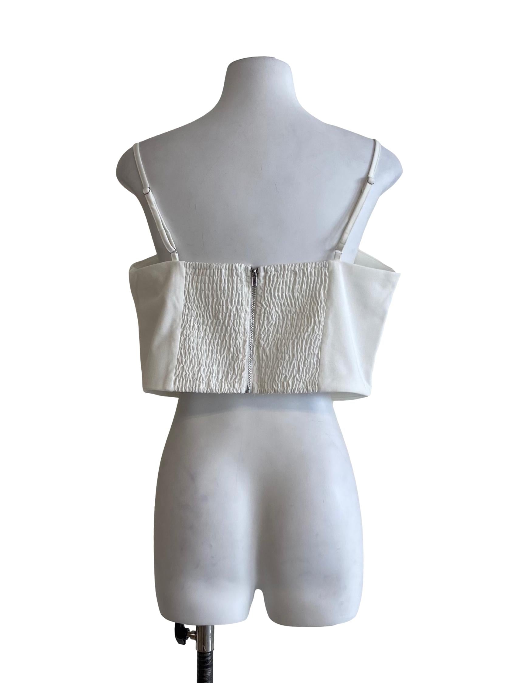 White Gemina Crop Padded Top