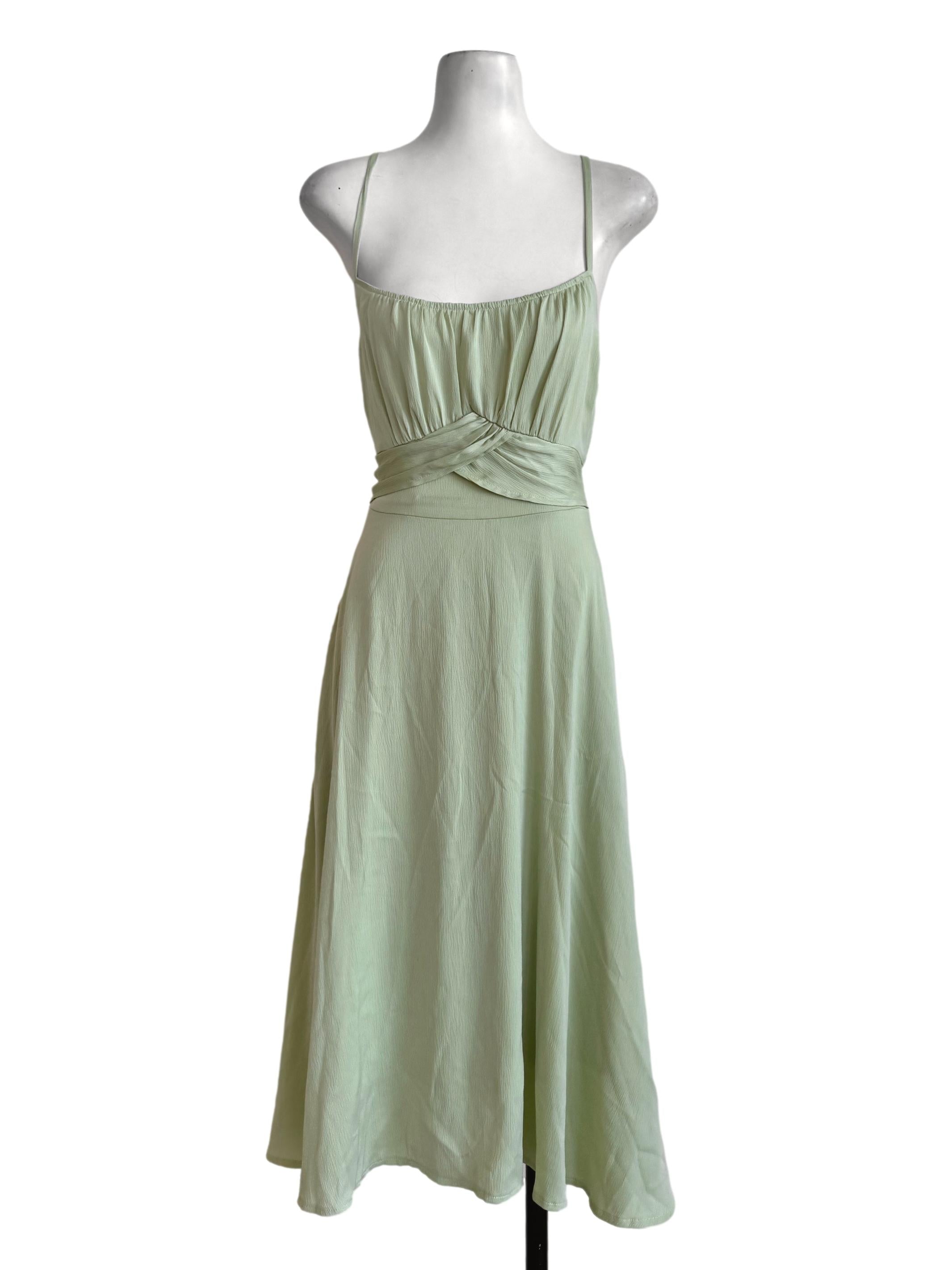 Textured Lime Evening Dress