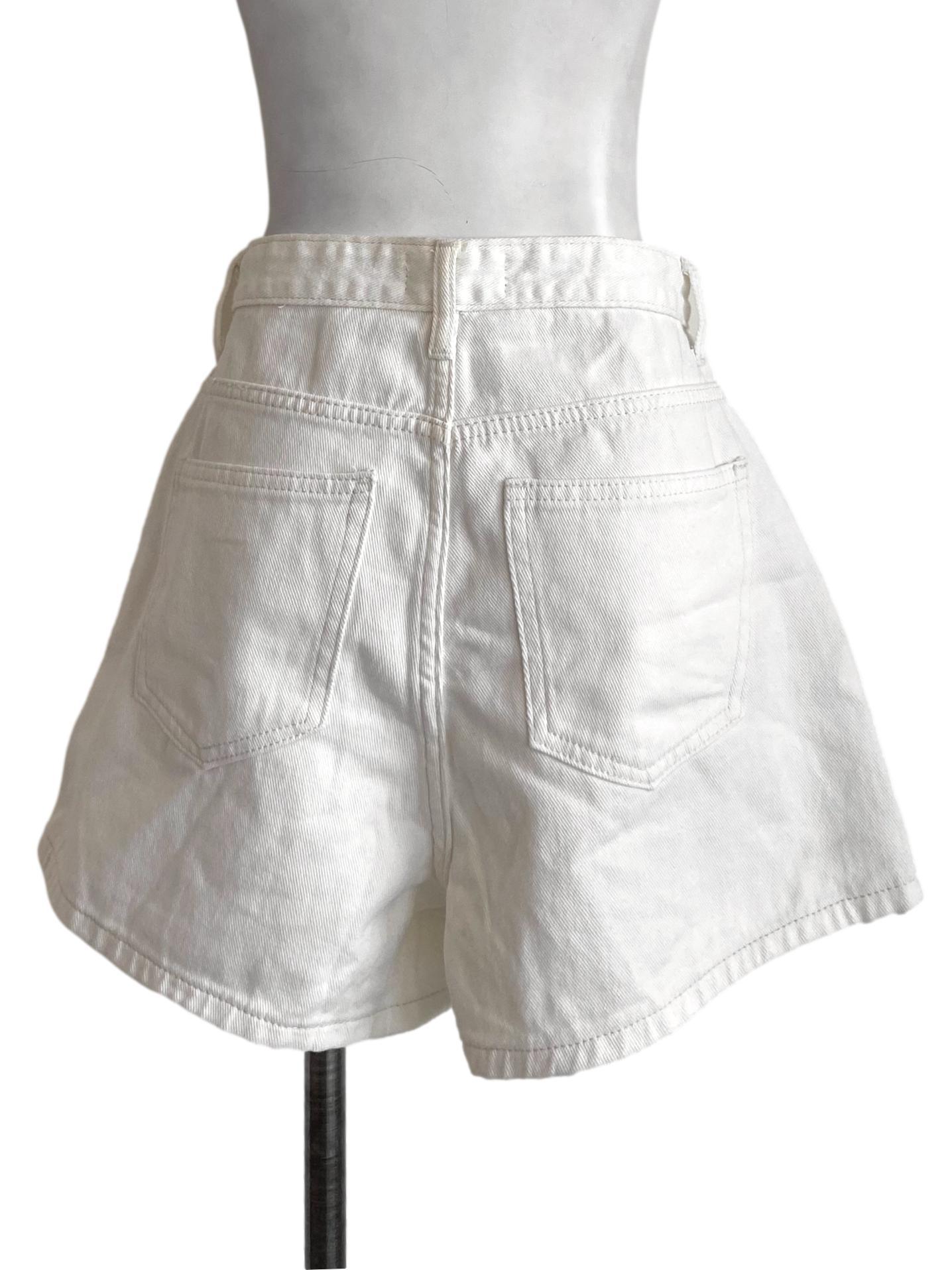 White Herringbone Short Jeans TTR