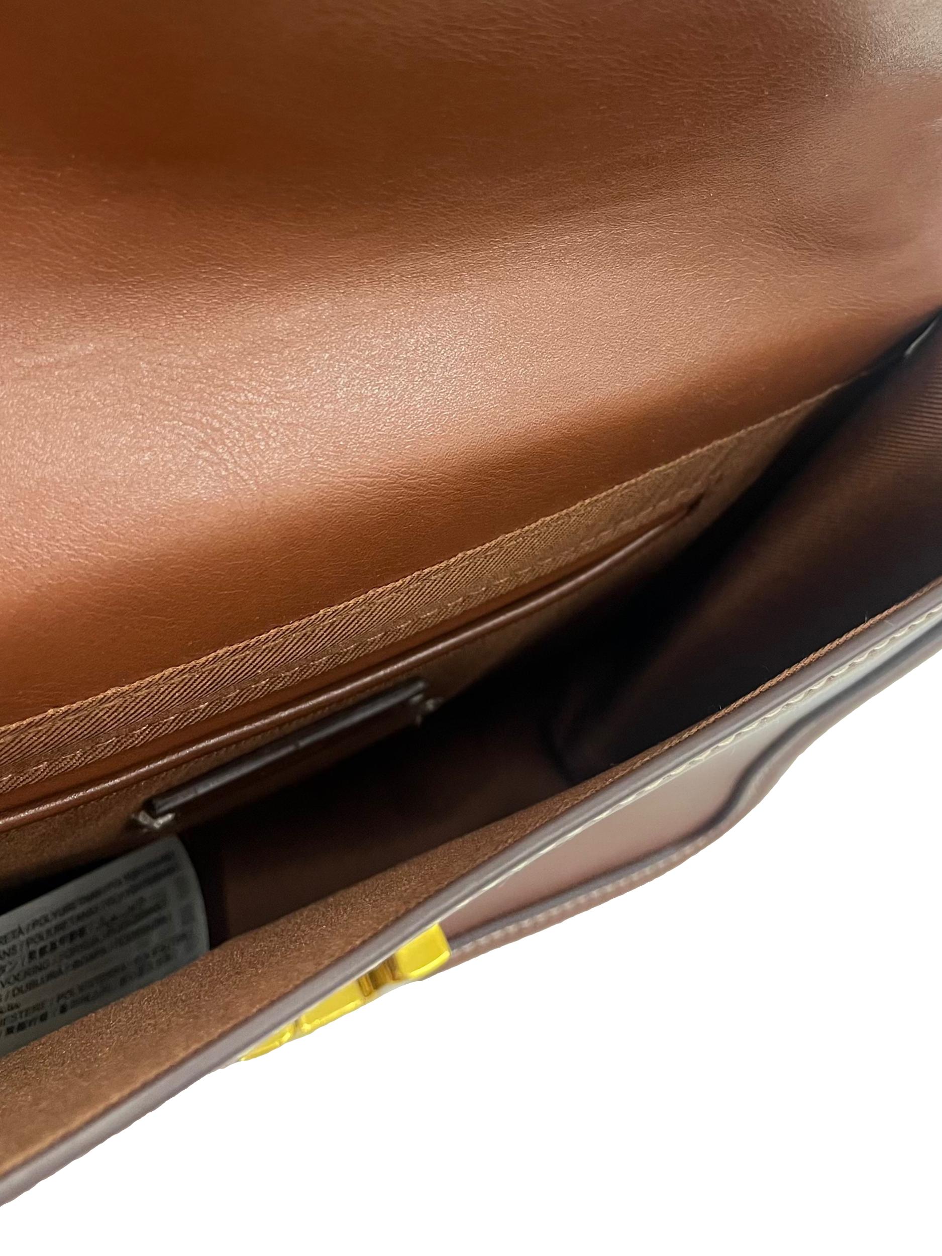 Brown Crossbody Bag With Gold Hardware