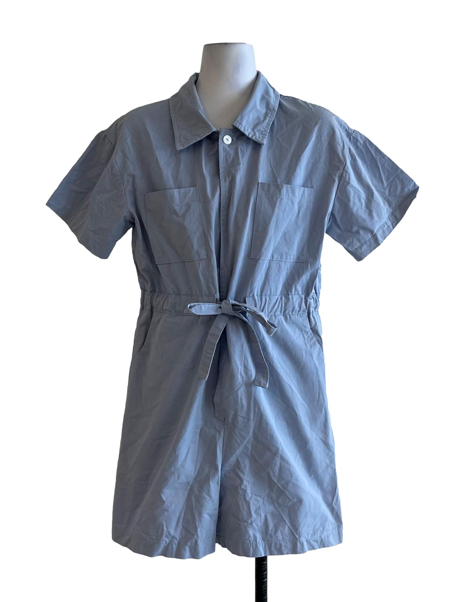 Sky Blue Wing Collar Romper TEM