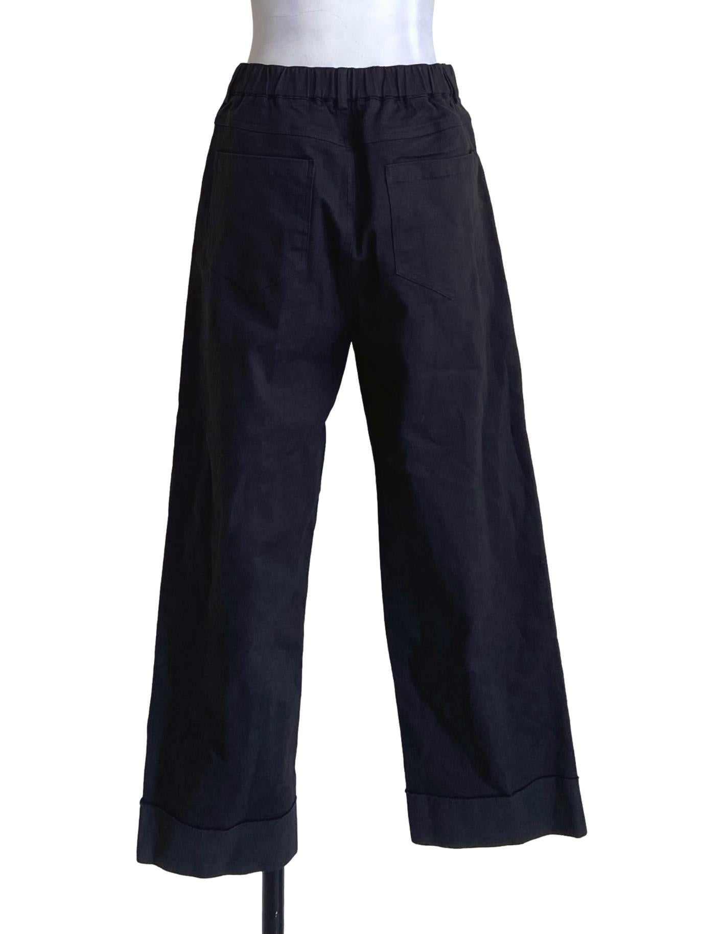 Black Herringbone Straight Jeans