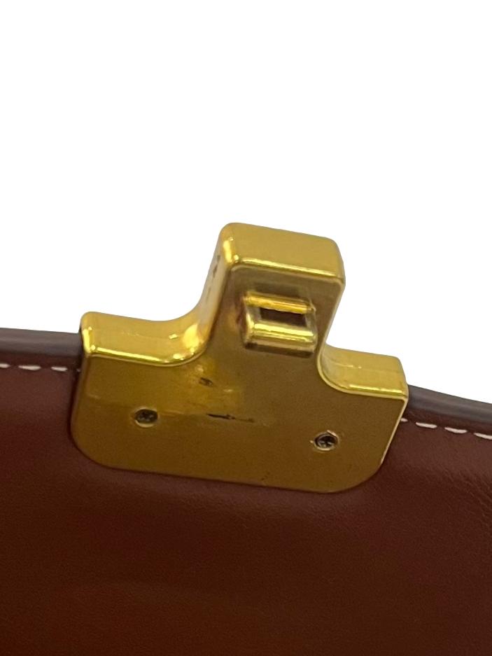 Brown Crossbody Bag With Gold Hardware