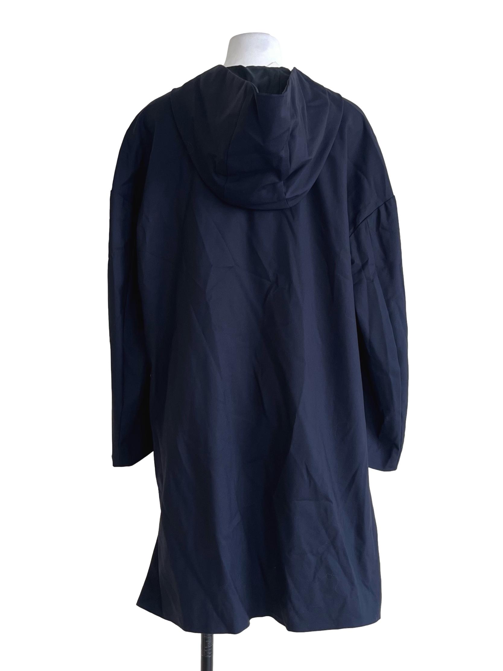 Denim Blue Hooded Long Jacket