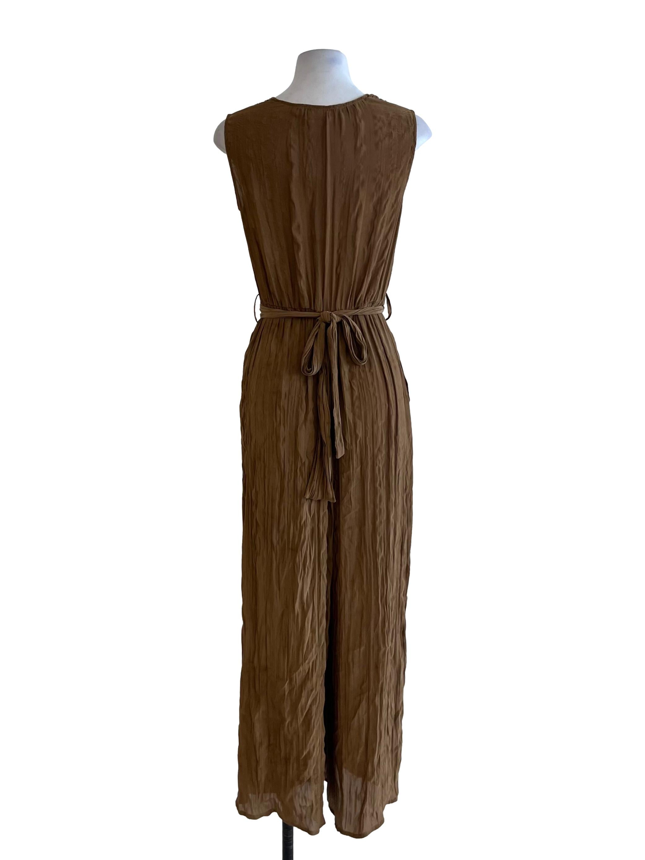 Tawny Brown V-Neckline Jumpsuit LB