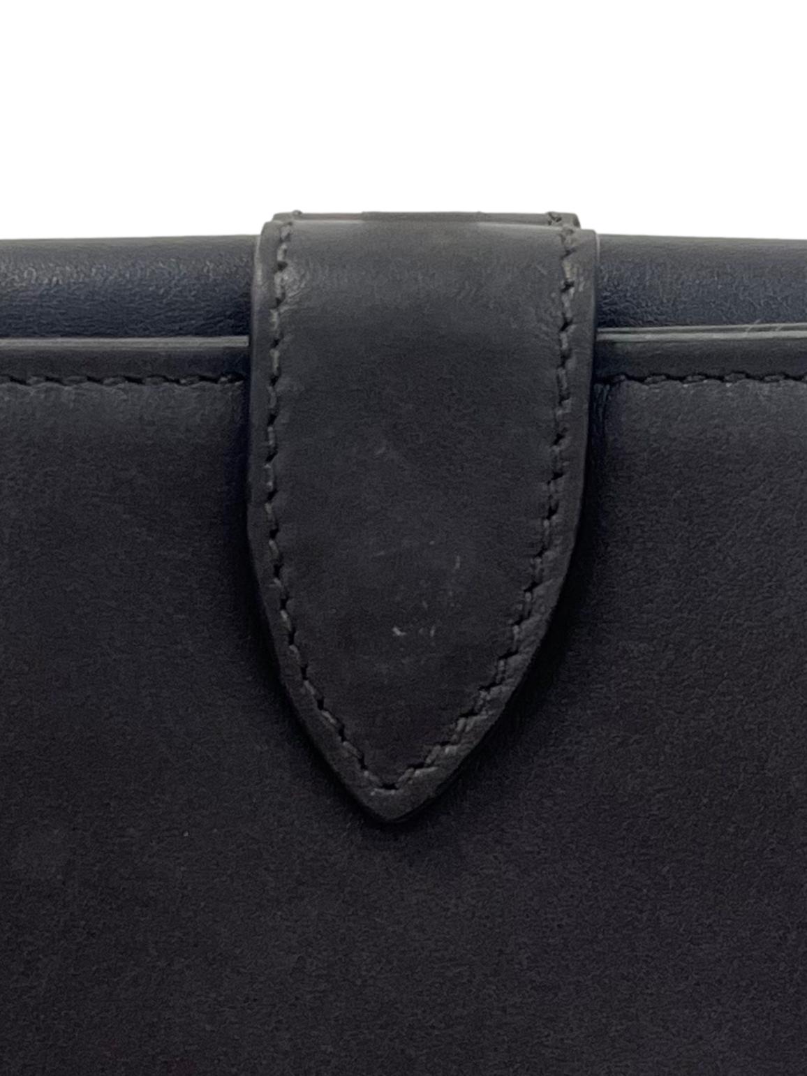 Grey Wallet With Gold Hardware