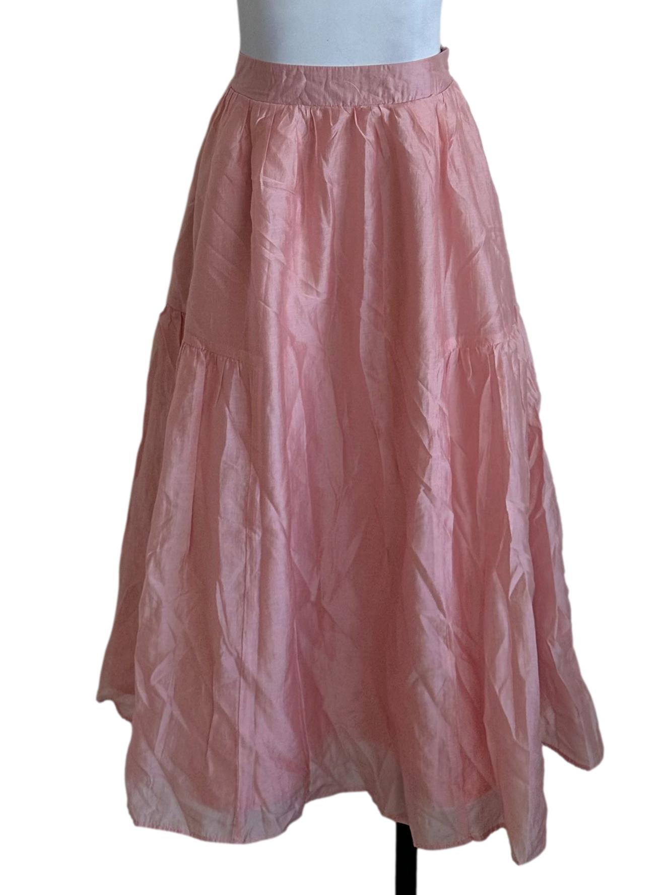 Candy Pink A Line Velvet Skirt