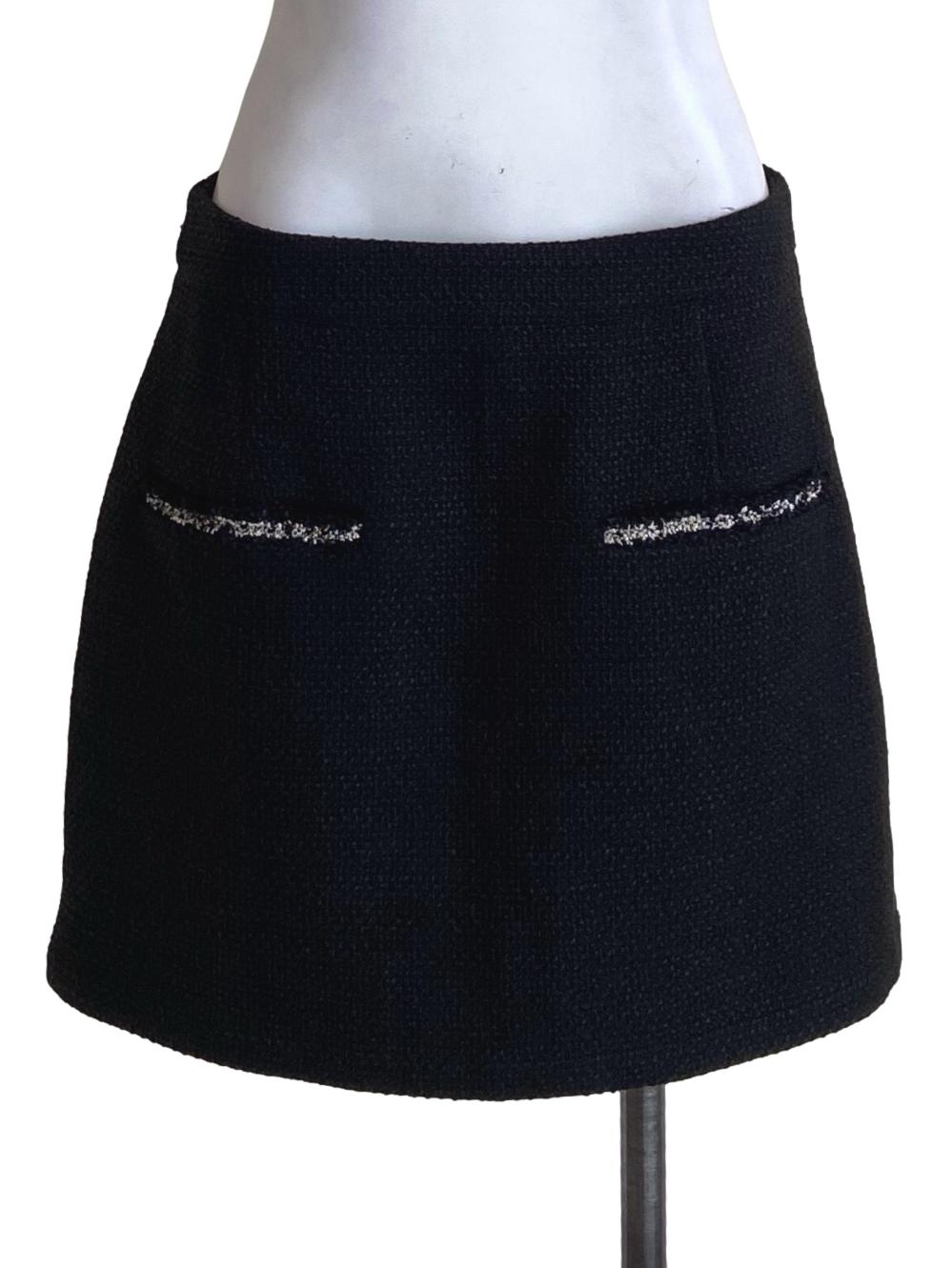 Black Tweed Skorts