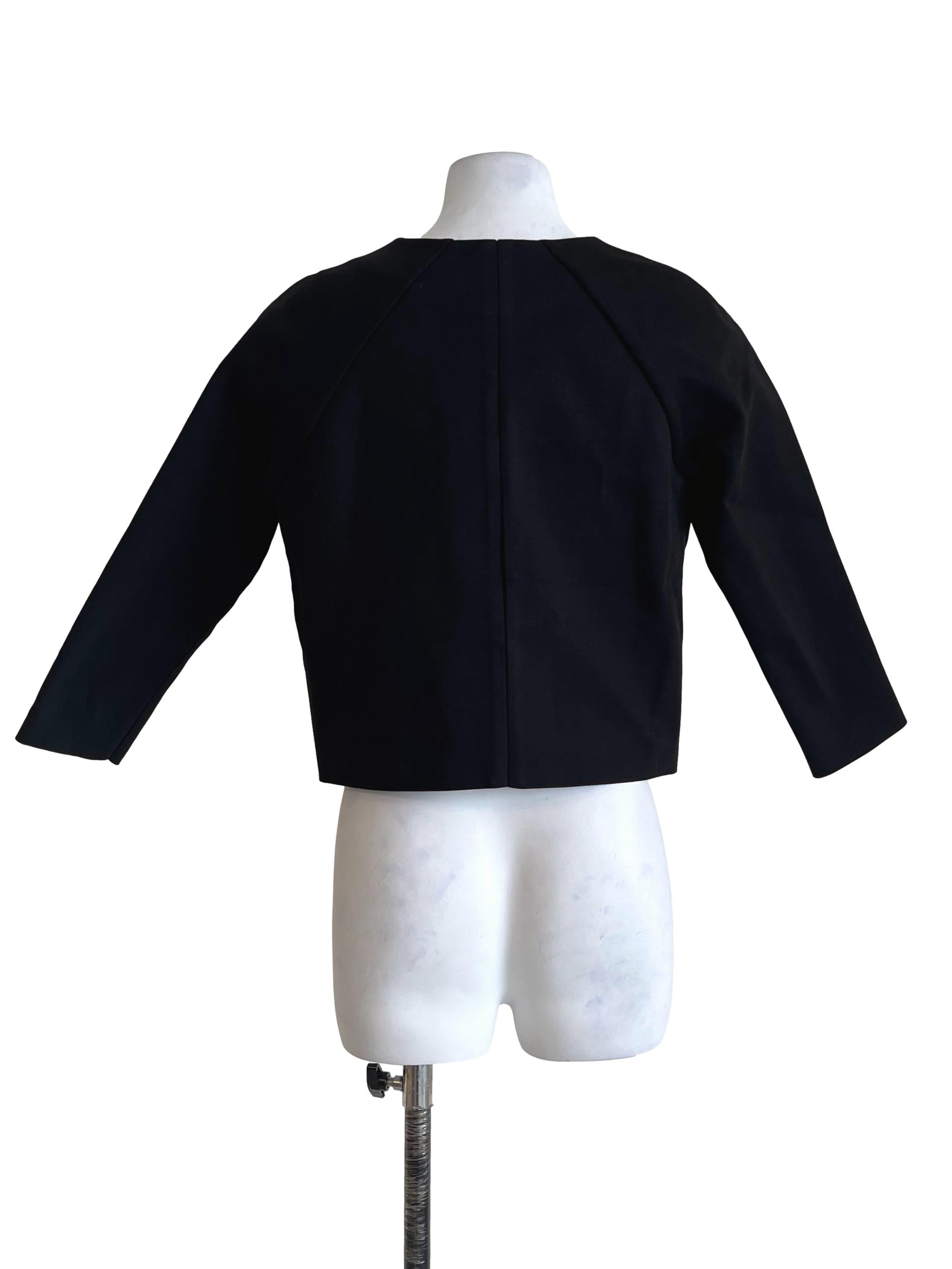 Onyx Black Cropped Zip-Up Jackets