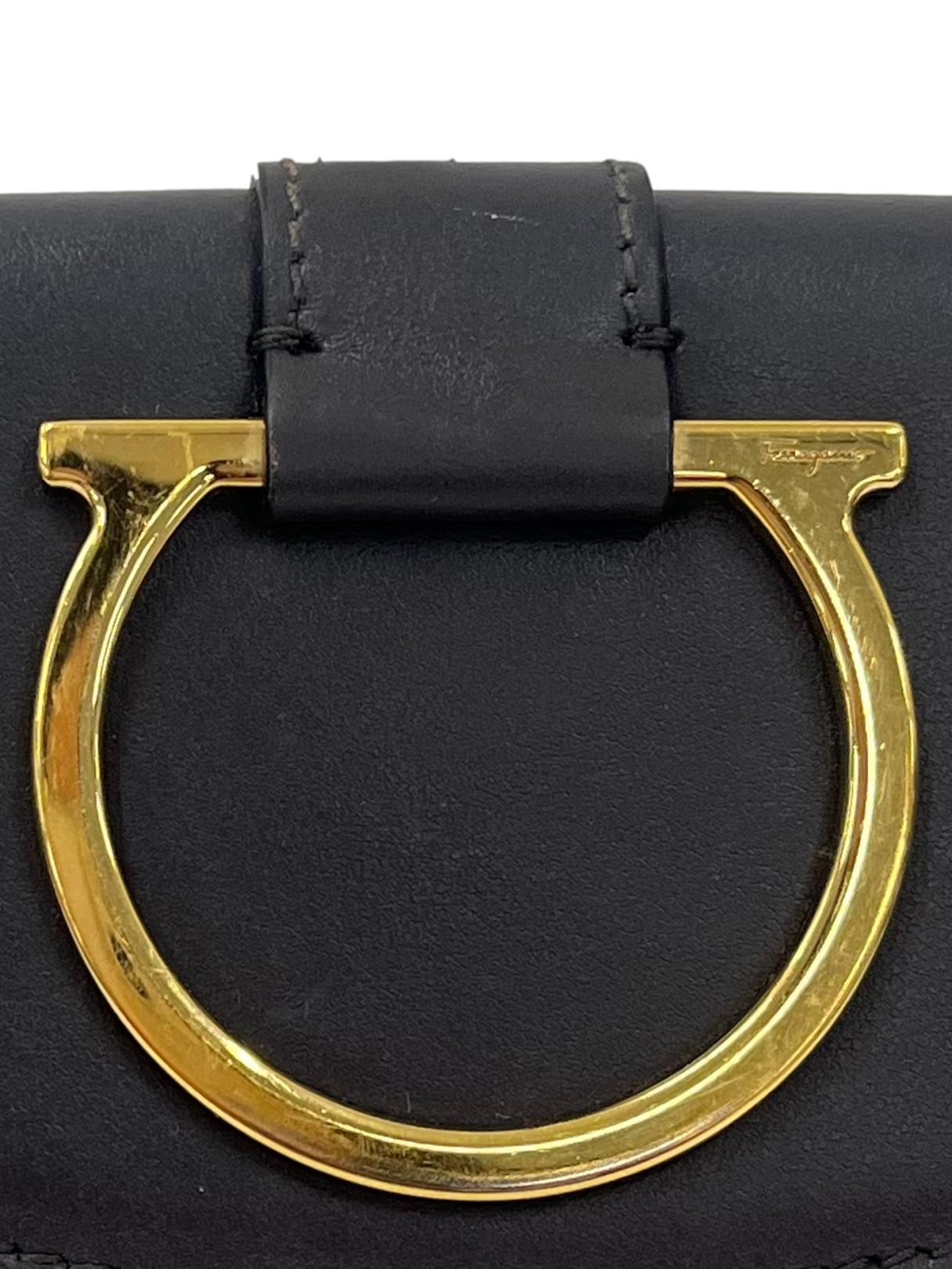 Grey Wallet With Gold Hardware