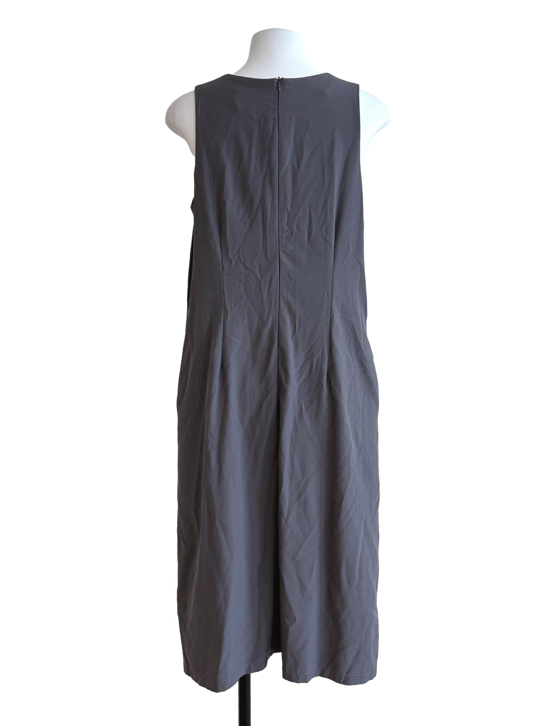 Snow Grey Sleeveless Shift Dress